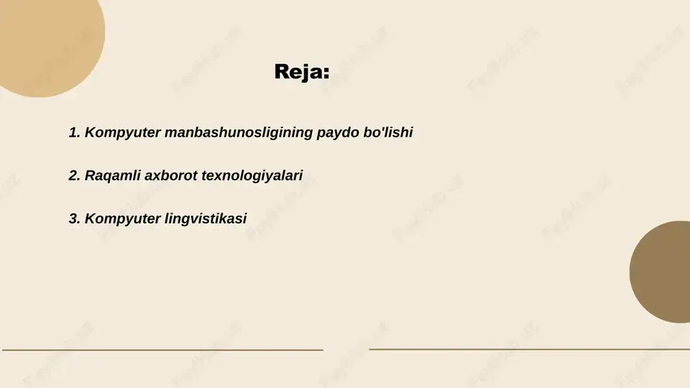 hga yo'naltirilgan. 1950-yillarda dastlabki algoritmlar va dasturlar ishlab chiqilib, matnni stuktural tahlil qilish imkoniyatlari yaratildi. 1960-yillarda esa korpus lingvistikasi rivojlanib, katta hajmdagi matnlarni elektron shaklda saqlash va tahlil qilish amaliyoti boshlangan. buning natijasida, dasturchilar tilni avtomatik qayta ishlashni yo'lga qo'yish uchun dasturlar yaratishi zarurati tug'ildi. kompyuter manbashunosligi nafaqat lingvistika, balki kompyuter fanlari bilan ham uzviy bog'liq. ... t.me/slaydai_bot 4. sun'iy intellekt tarixi kompyuter manbashunosligining vujudga kelishi sun'iy intellektning rivojlanishida muhim ahamiyatga ega. 1956-yilda dartmut konferensiyasi sun'iy intellekt tadqiqotining boshlanish nuqtasi bo‘lib, olimlar bu sohada texnologiyalarni rivojlantirishga kirishdilar. shundan so‘ng, 1960-yillarda dasturiy ta'minot va algoritmlar yaratilishi sun'iy intellekt uchun poydevor bo‘ldi. 1970-yillarda lisp va prolog kabi dasturlash tillari sun'iy intellekt loyihalarida qo‘llanila boshlandi. bu yillarda ekspert tizimlari paydo bo‘lib, ular inson bilimlarini kompyuterda ifoda etishga imkon beradi. 1990-yillarda internetning rivojlanishi sun'iy intellekt tadqiqotlarini yanada kengaytirishga hissa qo‘shdi. ... t.me/slaydai_bot kompyuter manbashunosligining vujudga kelishi algoritmlar va dasturlash tillarining rivojlanishi bilan chambarchas bog‘liq. …