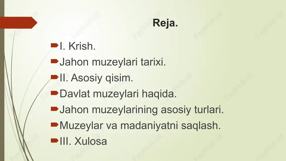 muhim va yirik inshootlardan biri sanaladi. muzey florensiyadagi saroyda joylashgan bo‘lib, u 1560-1581 yillarda qurilgan. uffitsi tarixi 1559 yillarga borib taqaladi, florensiya qiroli kozimo i qasrda shaharning ko‘zga ko‘ringan ustalarini yiqqan. kelasi yildan boshlab jorjio vazari ismli hunarmand ishga kirishgan. biroq 1974 yilda vazari vafot etadi, ishni uning jiyani bernardo buontalenti davom ettiradi. yil o‘tib galereya bitkaziladi, unda oilaviy yig‘ilishlar o‘tkaziladi. keyinchalik muzeyga aylantiriladi. britan muzeyi. buyuk britaniya (1753) o‘z davrida bu tarixiy-arxeologik bino jahonning eng katta muzeyi hisoblangan. avvaliga muzeyda faqat qadimgi rim va qadimgi yunonistonga oid tarixiy ashyolar joylashtirilishi ko‘zda tutilgandi. lekin ular qatoriga turli san’at buyumlari va arxeologik topilmalar ham qo‘shiladi. ular londonga britaniya imperiyasining turli kolonnalaridan olib kelingan, shu tariqa muzey noyob surat, medal, kitob, tanga kabi buyumlarga to‘lib borgan. ermitaj. rossiya (1764) rossiyaning yirik madaniy-tarixiy obyekti bo‘lmish ushbu muzeyda san’at namunalari talaygina. muzey beshta binodan iborat bo‘lib, bir-biriga eshiklar orqali ulanib ketgan. ermitajni yaratish g‘oyasi …
