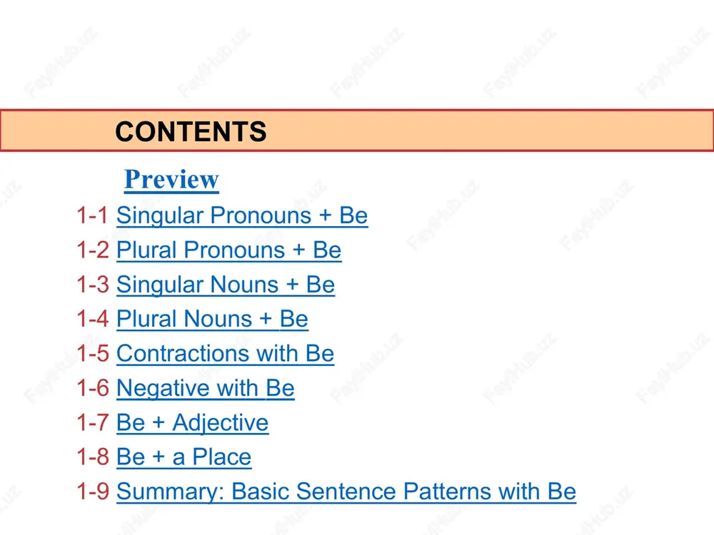 r. he is a teacher. it is a school. plural * we are teachers. you are teachers. they are teachers. 1-1 singular pronouns + be 1-2 plural pronouns + be * singular i am a teacher. you are a teacher. she is a teacher. he is a teacher. it is a school. plural * we are teachers. you are teachers. they are teachers. 1-1 singular pronouns + be 1-2 plural pronouns + be * singular i . you ________ . she _______ . plural * we _______ . you _______ . they _______ . am a girl are a girl is a girl are girls are girls are girls 1-1, 1-2, let’s practice * * canada is a country. 1-3 singular nouns + be * * (a) canada is a country. (a) canada is a country. canada = a singular noun is = a singular verb country = a singular …