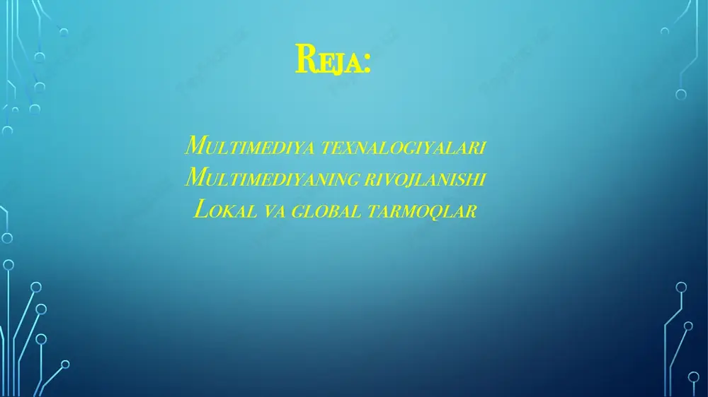 , kadrlarni qayta tayyorlash yo’lida jaxon valyuta fondi, umumjaxon banki, yevropa ittifoki komissiyasi kabi nufo’zli tashkilotlar katta tajribaga egadirlar.biz bunga, ushbu tashkilotlar tomonidan tashkil qilingan semi­nar va konferensiyalarning ishtirokchisi sifatida yana bir bor ishonch xosil qildik. avvalombor, o’quv jarayonida zamonaviy kom­pyuter texnologiyalaridan foydalanish taxsinga sazovordir. lokal, mintaqaviy va global tarmoqlar haqida kompyuterdan turli masalalarni hal qilishda foydalanish mumkin. axborot almashish uchun magnit va kompakt disklardan foydalanish yoki boshka kompyuterlar bilan umumiy ulanish kerak bo'ladi. kompyuterlarning o'zaro axborot almashish imkoniyatlarini beruvchi qurilmalar majmuiga kompyuter tarmoqlari deyiladi.tarmoqning asosiy imkoniyatlari tarmoqqa ulangan kompyuterlar va axborot ashyolariga bog'liq.axborot ashyolari deganda arxiv, kutubxona, fondlar, ma'lumotlar ombori va boshka axborot tizimlaridagi hujjatlar yig'indisi tushuniladi. tarmoqdagi kompyuterlarda saqlanayotgan axborot ashyolariga ushbu tarmoqqa ulangan boshqa kompyuterlar yordamida kirish mumkin. jamiyatning hozirgi bosqichda axborot texnologiyalarining rivojlanishini kompyuter tarmog'isiz tasavvur qilib bo'lmaydi.kompyuter tarmog'i - bu aloqa kanallari orqali yagona tizimga bog'langan kompyuter va terminallar majmuidir. tarmoq axborotni ishlab chiqaruvchi va …