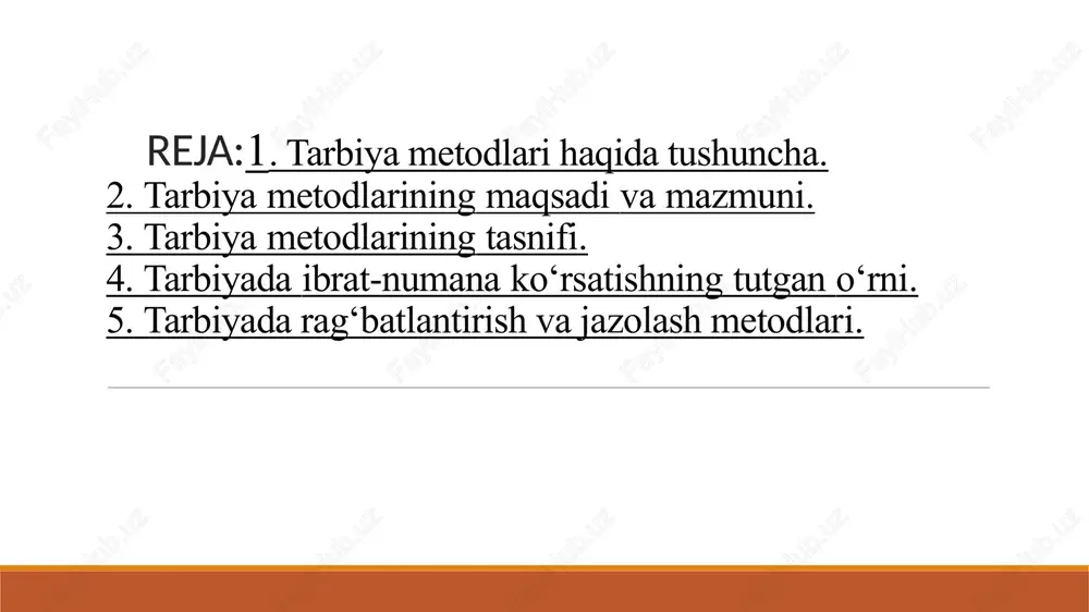 – bu pedagogik mahorat darajasini belgilovchi muhim tavsiflardan biri. tarbiya metod va usullarining aloqadorligi ana shunda. amaliyotda tarbiya vositalari tushunchasi ham ajratiladi. usullar deganda ta’sir ko‘rsatishlar birligi, vosita deganda, usullar yig‘indisi tushuniladi. vosita – bu usul ham emas, metod ham emas. masalan, mehnat – tarbiya vositasi, biroq uni ko‘rsatib berish, mehnatni baholash, ishdagi xatoni ko‘rsatish – bu usullar. so‘z (keng ma’noda) – tarbiya vositasi, biroq replika taqkoslash – usullar. bu bilan bog‘liqlikda ba’zan tarbiya metodlari qo‘yilgan maqsadni muvafaqqiyatli amalga oshirish uchun foydalaniladigan usul va vositalar tizimi sifatida aniqlanadi. xuddi shuningdek metodning tuzilishida usullar va vosita albatta mavjud bo‘ladi. 2. tarbiya metodlarining maqsadi va mazmuni metodning ijobiy va salbiysi bo‘lmaydi, tarbiya jarayonida ma’lum yo‘lni yuqori darajadagi samarali va samarasiz deya baholash mumkin emas. metodning samaradorligini u qo‘llanilayotgan sharoit nuqtai nazaridan baholash mumkin. tarbiya metodlarini maqsadga muvofiq tanlash bir qator omillarga bog‘liq. 1. tarbiyaning maqsad va vazifalari. maqsad nafaqat metodlarni oqlaydi, balki …