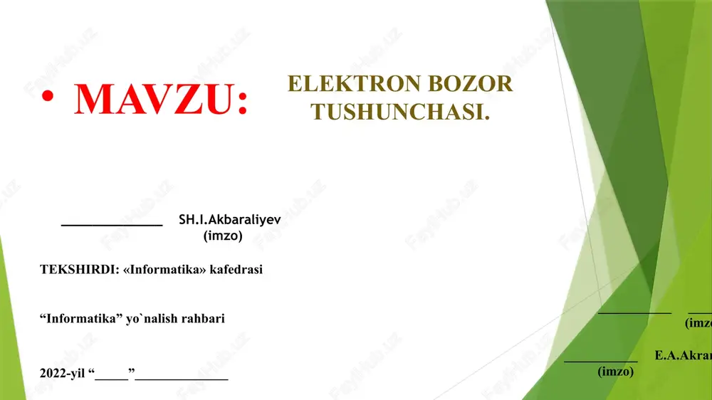 t va chakana savdo o'rtasidagi yana bir katta farq shundaki, chakana savdo bir nechta savdo kanallaridan foydalanishni o'z ichiga oladi, elektron tijorat esa faqat internet orqali sotish va sotib olishni o'z ichiga oladi. shuning uchun, har bir chakana savdo do'koni elektron tijoratni o'z ichiga olmaydi va har bir elektron tijorat do'koni chakana savdoni o'z ichiga olmaydi. elektron bozorning afzalliklari elektron tijoratning 10 ta afzalliklari: hech qanday geografik cheklovlar yo'q, bu tarmoq global bo'lgani uchun biznesingizni istalgan joyda kengaytirishingiz mumkin. siz kengroq mahsulotlarni ko'rsatishingiz va taklif qilishingiz mumkin. boshlash va texnik xizmat ko'rsatish narxi an'anaviy savdo biznesidan ancha past. xaridor uchun xarid qilishda vaqtni tejang. paket, kupon va chegirmali marketing strategiyalarini ishlab chiqish osonroq. siz xaridorga qo'shimcha ma'lumot berishingiz mumkin. mahsulotlarni narxlari va xususiyatlari bilan yaxshiroq taqqoslashni taklif qilish uchun ko'proq imkoniyatlar mavjud. siz o'zingizning xo'jayiningiz bo'lishingiz mumkin. ishga moyil bo'lmasangiz, vaqt chegarasi yo'q, bu sizga oilani yaxshiroq yarashtirish va ishingizni …