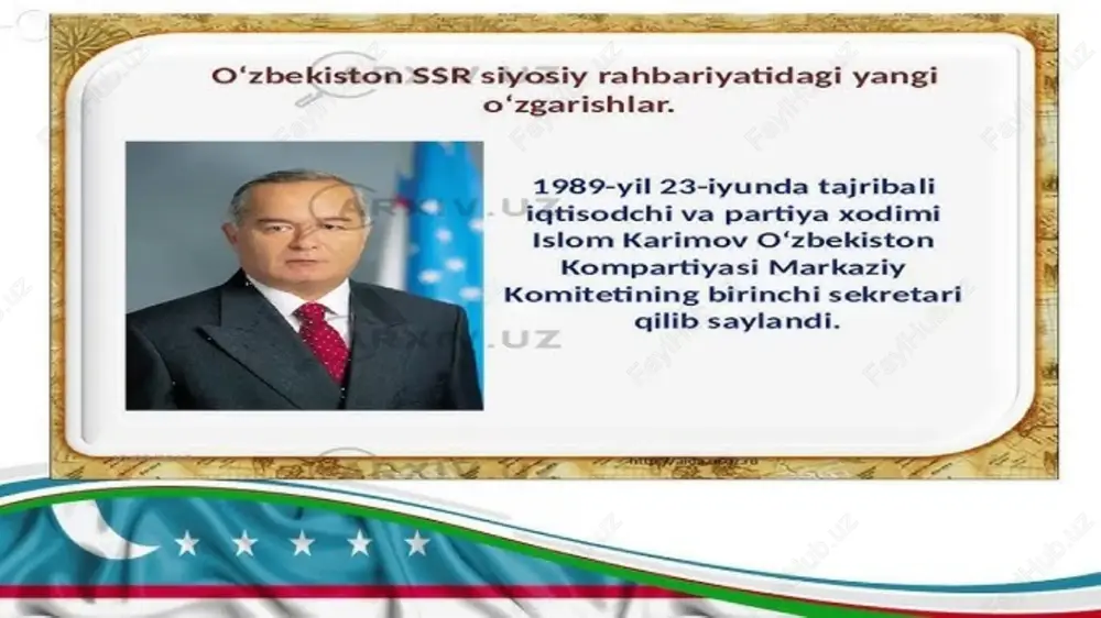 a ta’kidlab o‘tadi. biroq markaz respublikalar milliy manfaatlarini o‘ylashdan yiroq edi. respublikada sodir bo‘layotgan ijtimoiy-iqtisodiy jarayonlar avvallari markazning qanchalik e’tiboridan chetda qolgan bo‘lsa endilikda ham uni mamlakatda iqtisodiy inqirozlar kuchayib turgan vaqtda bu hol umuman qiziqtirmas edi. shuningdek, o‘zbekistonda ham ishlab chiqarish asta-sekin so‘na bordi. masalan, 1987-yilda o‘zbekistonda milliy daromad kishi boshiga 1985-yildagiga nisbatan 94,5 %ni tashkil qildi. ijtimoiy mehnat unumdorligi 1986-1990-yillarda biron marta ham 1985-yildagi darajaga yetib bormadi. bu davrlarda sanoat va qishloq xo‘jaligining bir qancha sohalari nafaqat kishi boshiga, balki mutlaq miqdori ham kamayib ketdi. po‘lat, traktor, paxta terish mashinalari, ekskavator, ko‘prikli kran, qog‘oz, paxta tolasi, shohi gazlama, go‘sht ishlab chiqarish miqdori ancha kamaydi. qishloq xo‘jaligida ham paxta va sabzavot turlarining hosildorligi pasaydi. aholiga maishiy xizmat ko‘rsatish, o‘rtacha ish haqi to‘lash va boshqa ijtimoiy ko‘rsatkichlar bo‘yicha o‘zbekiston rossiyadan deyarli ikki barobar orqada qola boshladi. buning asosiy sababi - bu yillarda har bir viloyat bo‘yicha aniq dasturlar, ichki rezervlar …