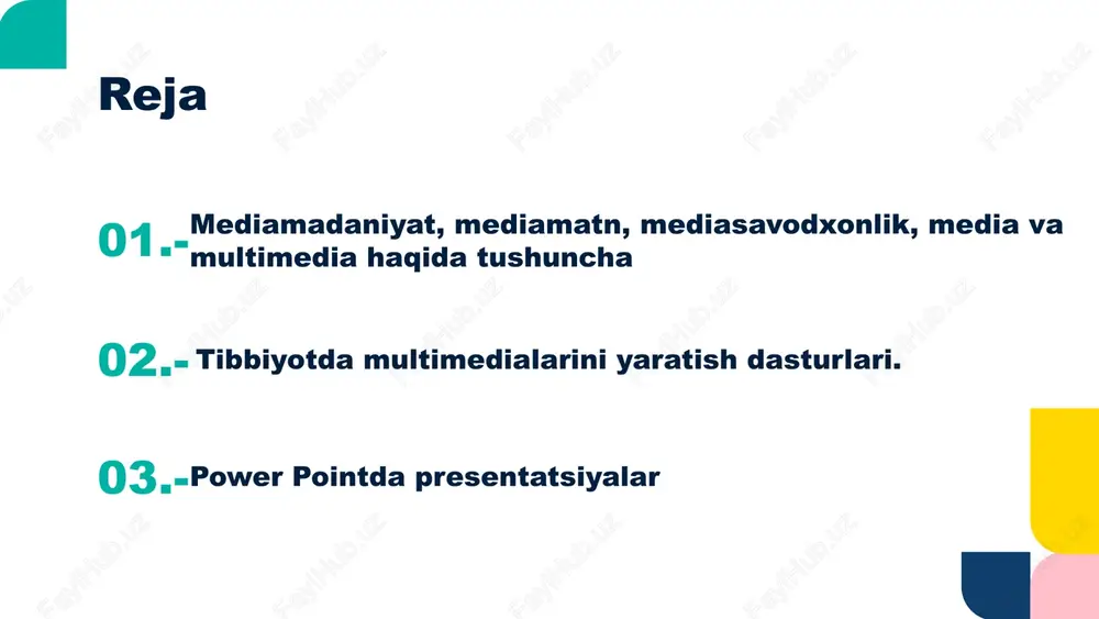m etish axborot texnologiyasining samaradorligi ko'p jihatdan taqdim etuvch'i shaxsga, uning umumiy madaniyati, nutq madaniyati va boshqa faktorlarga bog'liq ob'ektlar, kameralar, yorug’lik manbalarining o'zaro joyini almashtirish yoki ularning parametrlarini vaqt bo'yicha o'zgarishiga ega bo'lgan vazifa yoki topshiriqdir. hozirgi paytda kompyuter grafikasi vositalarining qo’llanishi ushbu soha shiddat bilan rivojlanishiga olib keldi. animatsion grafika o'zida rang, tasvir va illyustrativ grafika (mashinaviy tasvirlar, illyustrativ matnlar, chizmalar, eskizlar va boshqalar) bilan ishlay olish imkoniyatiga ega animatsiya terminini fanga ayven edvard sazerland (ivon edward sutherland 1938) tomonidan 1961 yilda kiritilgan animatsiya windows amaliyot tizimida jumladan rgb (red, green, blue) standartidagi ranglar palitrasi qo'llaniladi. bunda 3 ta asosiy (additiv) ranglarning turli proporsiyalarda aralashtirish natijasida ko'rinuvchi spektrning turli hil boshqa ranglarini olish mumkin. birlamchi ranglarning aralashmasidan ikkilamchi moviy (cyan), pushti (magenta) va sariq (yellow) ranglar xosil bo'ladi. rgb modelining tashkil etuvchilari 0 dan 255 gacha qiymat qabul qiladi. 0-255->00-ff r=255, g=255, b=255 bo'lganda oq, r=0, g=0, b=0 …
