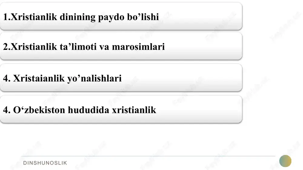 holati nirvanaga qisqaroq yo‘l bilan erishadi. insonning yaxshi va yomon xatti-harakatlarining yig‘indisi uning qanday shaklda qayta tug‘ilishini belgilab beradi. buddizm ta’limoti dinshunoslik buyuk budda (shakyamuni) bilan bir qatorda qayta tug‘ilishlar zanjirining boshida turuvchi buddalar buddasi bo‘lgan adibudda mistik shaxsidan boshlab ko‘plab boshqa buddalar ham paydo bo‘ldi. bu buddalar ko‘p sonli bodxisatvalar qatori shaxslashtirilgan, o‘z nomi, qiyofasi, tarjimai holi, xizmat va vazifasiga ega bo‘lib, ulug‘lash va sig‘inish ob’ektiga aylanib qolgan. buddizm sharqdagi eng yirik din dinshunoslik budda dinining muvaffaqiyatga erishishiga sabab undagi insonlarning tengligi g‘oyasi, monaxning adolat bilan boshqarishi, sabrlilik, axloqning muqaddaslashtirilishi bo‘ldi diniy tashkilot va diniy kult dinshunoslik buddizmda monastirlar uning markazlari, tarqalish o‘choqlari, o‘ziga xos universitetlari va kutubxonalari bo‘lib xizmat qildi. monastirlarda ustaxonalar bo‘lib, ularda turli mahsulotlar tayyorlanardi. monastirlar yaxshi himoyalangan, kerakli yarog‘lar va suv bilan ta’minlangan edi. ilk buddizmning afsonaviy vakillari sharafiga ular dafn etilgan joylarda buddizmga e’tiqod qiluvchilar tomonidan maqbaralar, stupa haykallari qurilgan. diniy tashkilot va diniy …