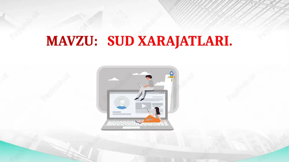 i). sud xarajatlari turlari: davlat boji sud chikimlari davlat boji davlat boji yuridik ahamiyatga molik harakatlarni amalga oshirganlik va bun-day harakatlar uchun vakolatli muassa-salar yoki mansabdor shaxslar tomoni-dan hujjatlar berganlik uchun undiriladi-gan majburiy toiovdir. (o‘zbekiston respublikasining 2020-yil 6-yanvardagi «davlat boji to‘g‘risida»gi o‘rq-600-sonli qonuni 3-\moddasi). fuqarolik ishlari bo‘yicha davlat boji quyidagilardan undiriladi: 02 01 sudlarga beriladigan da’vo arizalaridan, alohida tartibda yuritiladigan ishlarga doir arizalardan hakamlik sudining hal qiluv qarorlari yuzasidan nizolashish haqidagi arizalardan fuqarolik ishlari bo‘yicha davlat boji quyidagilardan undiriladi: 04 sudlarga beriladigan da’vo arizalaridan, alohida tartibda yuritiladigan ishlarga doir arizalardan 03 hakamlik sudining hal qiluv qarorlarini majburiy ijro etish uchun ijro varaqasi berish to‘g‘risidagi arizalardan hujjatlarning dublikatlarini va ko‘chirma nusxalarini (shu jumladan, takroriy ravishda beriladigan sud hujjatlarining ko‘chirma nusxalarini) berganlik uchun fuqarolik ishlari bo‘yicha davlat boji quyidagilardan undiriladi: 06 sudlarga beriladigan da’vo arizalaridan, alohida tartibda yuritiladigan ishlarga doir arizalardan 05 chet davlat sudining hamda chet davlat hakamlik sudining (arbitrajining) hal …
