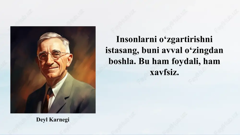 dovna “o‘spirinlar o‘rtasidagi nizolarning psixologik xususiyatlari mavzusidagi ilmiy tadqiqotida o‘spirinlarda nizolarni boshqarish va nizoli vaziyatlarda amalga oshiriladigan uslublar bo‘yicha ijtimoiy-psixologik trening dasturini amalga oshirish juda muhimligi va bular o‘z natijadorligini ko‘rsatmoqda, bunda ta’lim muassasasi hodimlari va o‘quvchilarning o‘zaro hamkorligi, amaliyotchi psixologlarning kasbiy mahorati hamda o‘quv jarayonida yetarli sharoitlarning ta’minlanganligi bilan ham bog‘liqligiga to‘xtalib o‘tilgan (17-b) fransuz maktab psixologiyasining otasi alfred bine 1905- yilda fransiya ta’lim vazirga umumiy dastur bo‘yicha o‘qiy olmaydigan bolalarni tekshirish muammosi bilan murojaat qiladi va shu tariqa aqliy taraqqiyotda orqada qolgan bolalarni o‘rganadigan (aql zakovatning ayniqsa bolalarning nisbiy rivojlanishini aniqlash uchun baholanadigan bir qator savollar va topshiriqlardan iborat) bine-simon testi yaratildi. maqsad maktabimdagi jami o‘qituvchi va o‘quvchilarning o‘zini namoyon etishida stress, havotir, qarama-qarshiliklarini yaxshilash, barqarorlashtirish hamda ularni bir maqsad yo‘lida birlashtirish orqali ta’lim sifatini oshirish. vazifa 1 maktabda psixologik faoliyat samaradorligini oshirish maqsadida psixologni tuman maktablaridagi tajribali va malakali psixologlarning ish tajribalarini o‘rganishga orqali malakasini oshirish 2 …