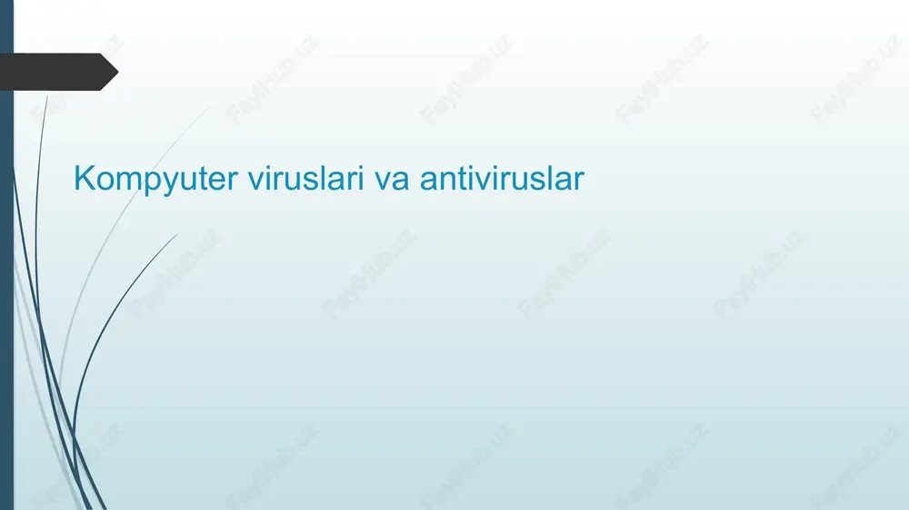 a bo'lib, rezident holatda ishlab turadi va viruslarga xos jarayonlar bajarilganda, bu haqda foydalanuvchiga xabar beradi(outpost security suite, agnitum outpost firewall). filtr dasturlar kompyuter ishlash jarayonida viruslarga xos bo'lgan shubhali harakatlarni topish uchun ishlatiladi. etiboringiz uchun rahmat image1.png image2.png image3.png /docprops/thumbnail.jpeg