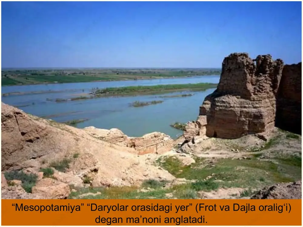 xiii asr) yozuvida uchraydi. 10 miloddan avvalgi xxii asrda. bobilni butun mesopotamiyani oʻziga boʻysundirgan shumerlar davlati qiroli shulgi egallab, talon-taroj qildi. shumer ma'budasi 11 abby ii, mari shahrining hukmdori. alabaster. ishtar ibodatxonasi 20-asrda amorit qabilalari. miloddan avvalgi e. mesopotamiyada mustaqil qirolliklarni tashkil qila boshladi. 12 larsa qirollari ro'yxati, hammurapi hukmronligining 39 yilligi. miloddan avvalgi 1895 yilda. e. amoriylar rahbari sumu-abum markazi bobilda bo'lgan ushbu shohliklardan birini yaratdi. mesopotamiya davlatlari o'rtasidagi faol urushlar paytida, miloddan avvalgi 1800 yilga kelib. e. bobil mamlakat janubining markazi bo'lib, larsa qirolligi tomonidan nazorat qilinadi . 13 bobil shohi xammurapining surati. miloddan avvalgi 18-asr yuqori mesopotamiyani o'z ichiga olgan ulkan davlatni boshqargan qirol shamshi-adad i ning o'limi bobil qiroli xammurabiga turli qirolliklarni qo'shib olishni boshlash imkonini berdi. 14 bobil podsholigining tashkil topishi 15 nineviya saroylari 16 qirol hammurabiga ibodat qilayotgan odam. haykal, bronza va oltin. miloddan avvalgi 1764-1756 yillar elam, mari, ashur, eshnunna, susiana zabt etildi …