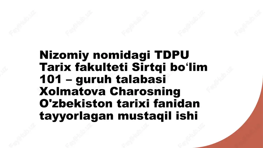 arning mavjudligi bilan xarakterlanadi. zardushtiylikning paydo bo’lishi va rivojlanishi quyidagi jihatlarni o’z ichiga oladi: fors imperiyasi: zardushtiylikning kelib chiqishi, fors imperiyasining dastlabki shakllanish davriga to’g’ri keladi. bu davrda, eronning shimoliy-g’arbiy qismida turli qabilalar va madaniyatlar mavjud edi. diniy an’analar: zardushtiylikdan oldin, forslar ko’plab polyteistik diniy e’tiqodlarga ega edilar. ularning diniy amaliyotlari va e’tiqodlari, zardushtiylikning paydo bo’lishida muhim rol o’ynadi. zardushtning hayoti zardusht: zardusht, ilohiy vahiyni allohdan olgan deb hisoblanadi. uning hayoti va ta’limotlari haqida ko’p ma’lumotlar avesta nomli diniy kitobda keltirilgan. diniy ta’limotlar: zardusht, yaxshilik va yomonlik o’rtasidagi kurashni asosiy g’oya sifatida qabul qildi va bu tushuncha zardushtiylikning asosini tashkil etdi. zardushtiylikning tarqalishi - ahamaniylar imperiyasi: miloddan avvalgi v asrda, ahamaniylar imperiyasi zardushtiylikni davlat dini sifatida qabul qildi va bu dinning tarqalishiga katta yordam berdi. - mintaqaviy ta’sirlar: zardushtiylik, boshqa xalqlarga va madaniyatlarga ta’sir ko’rsatdi, shu jumladan, yahudiylik, nasroniylik va islom kabi dinlar o’rtasida o’zaro ta’sirlar yuz berdi. dualizm: yaxshilik …