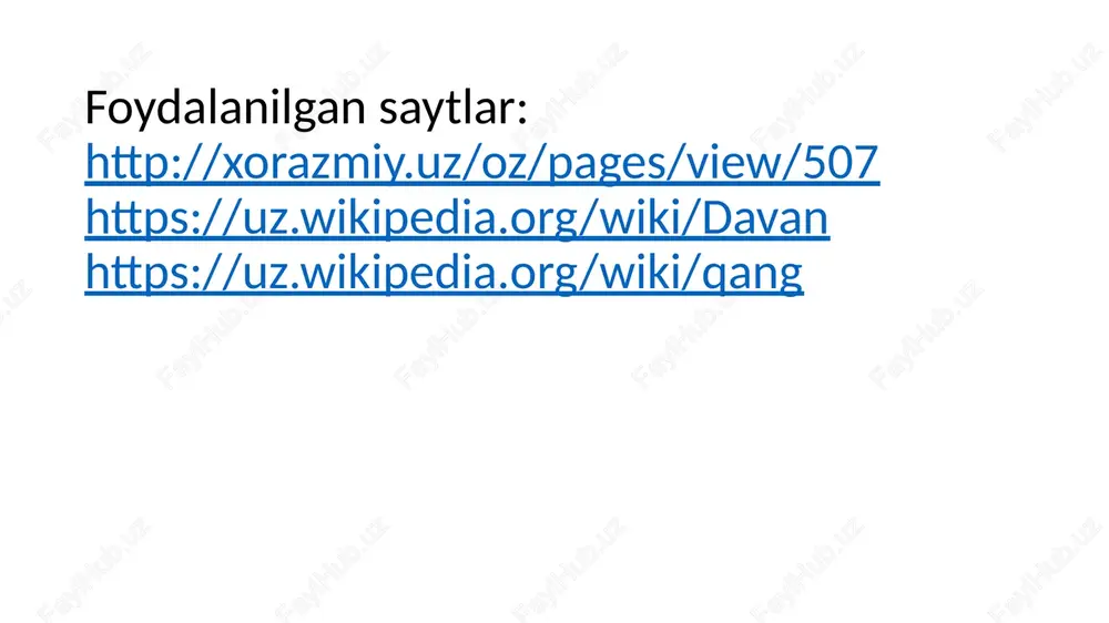von xalqi xitoy imperiyasining gʻarbida joylashgan fargʻonaga toʻgʻri keladigan hudud aholisi sifatida tasvirlangan. miloddan avvalgi ll asr oxiridagi maʼlumotlarga koʻra, davan aholisi 300 ming kishini tashkil qilgan, davanliklar koʻzlari kirtaygan, qalin soqolli xalq boʻlib, savdo-sotiq ishlarida mohirliklari bilan nom chiqarishgan. davanda xotin-qizlar izzat-ikrom qilingan. davanda yetishtirilgan „osmon tulporlari“ — argʻumoqlar sharqda mashhur boʻlgan. miloddan avvalgi 104—101 yillarda xitoy askarlari davanga ikki bor hujum qilganlar. 1-hujum xitoy askarlarining magʻlubiyati bilan tamom boʻlgan, chunki ular istehkomga aylantirilgan qishloqlarning qarshiligini sindirish uchun ojizlik qilganlar. xitoyliklar 60 ming kishilik katta qoʻshin bilan ikkinchi marta hujum qilib, 101 yilda ershi shahrini qamal etishgan davanda saklar hukmronligi miloddan avvalgi 160-yilda boshlangan. xitoy tadqiqotchisi chjan syan miloddan avvalgi 128-yillarda davanni tasvirlaganida, u gullab-yashnagan urbanizatsiya sivilizatsiyasidan tashqari, “otda oʻq otuvchi jangchilar“ borligini eslatib oʻtgan xitoy imperatori vudi chjan syanning (aslida xunlarga qarshi ittifoq tuzish uchun yuborilgani behuda) xabarlaridan soʻng, fargʻona, baqtriya va parfiyaning rivojlangan shahar sivilizatsiyalari bilan savdo …