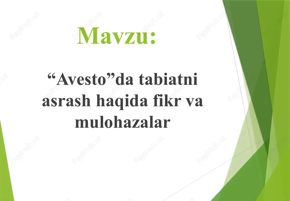 dlarimiz allaqachon ekologik madaniyatni shakllantirganlar. “avesto”da toza suv va havo — hayot manbai sifatida qadrlanadi. yerga g‘amxo‘rlik qilish, daraxt ekish, hayvonlarni asrash — ezgulikning ifodasi sanalgan. atrof-muhitni asrashga oid g‘oyalar va ularning ma’naviy ahamiyati zardushtiylikda poklik eng muhim tushunchalardan biridir. u faqat tan yoki kiyimning pokligi emas, balki fikr va tabiatning pokligini ham o‘z ichiga oladi. “avesto”da aytilishicha, inson atrofni toza tutib, tabiatni asrash orqali o‘z ruhini poklaydi. “avesto”dagi g‘oyalar bugungi kun ekologik madaniyatining ma’naviy ildizlaridan biri hisoblanadi. unda: daraxt kesish yomonlik, daraxt ekish esa savob ish; suvni isrof qilish gunoh; yerga hurmat bilan munosabatda bo‘lish insoniylik belgisi sifatida qaraladi. tunyuquq, kultegin, bilga hoqon bitiklarida va «ta’birnoma»da ta’lim-tarbiyaning o’ziga xos xususiyatlari. tunyuquq bitiktoshi yozma yodgorligi ikkinchi turk hoqonligiga asos solgan eltarish (asl ismi qutlug’, xitoy manbalarida gudulu) hoqonning maslahatchisi va sarkarda tunyuquqqa bag’ishlanib 712-716 yillar orasida toshga o’yib yozilgan. tunyuquq bitikni o’zi tirikligida yozdirgan. bu qadimiy qarashlar xalqimizda tabiatni sevish, …