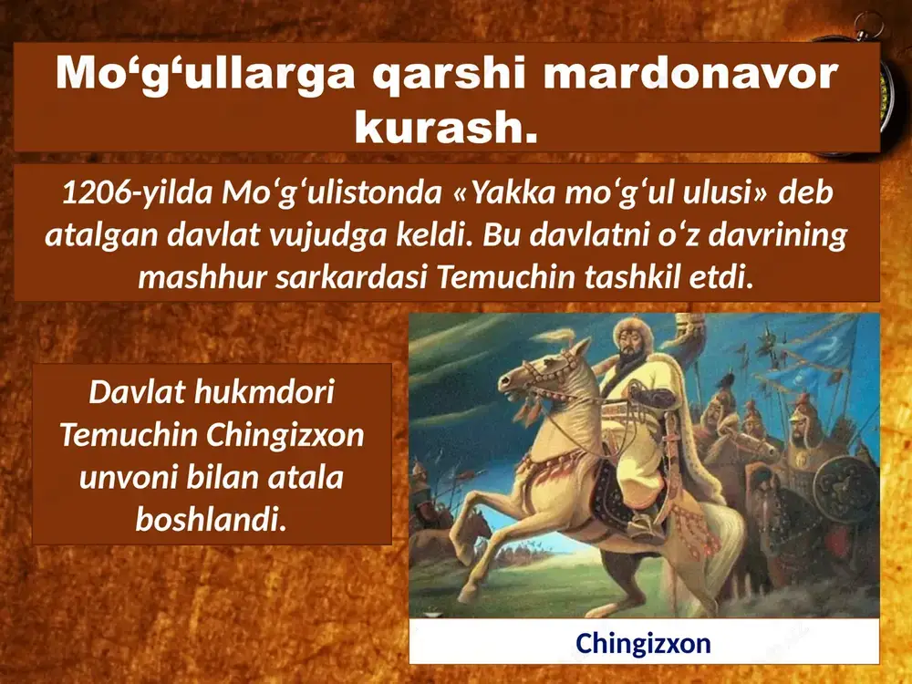 i, cheksiz muhabbati yuksak qadrlandi. prezident islom karimovning tashabbusi bilan 1999-yilda jaloliddin manguberdi tavalludining 800 yilligi keng nishonlandi. jaloliddin manguberdi haykali 2000-yilda esa davlatimizning oliy harbiy mukofotlaridan biri – «jaloliddin manguberdi» ordeni ta’sis etildi. e'tiboringiz uchun rahmat image1.jpeg image3.jpeg image4.jpeg image5.jpeg image6.jpeg image7.emf image8.jpeg image9.jpeg image10.jpeg image11.jpeg image12.jpeg image13.jpeg image14.jpeg image15.jpeg image16.jpeg image17.jpeg image2.jpeg /docprops/thumbnail.jpeg
