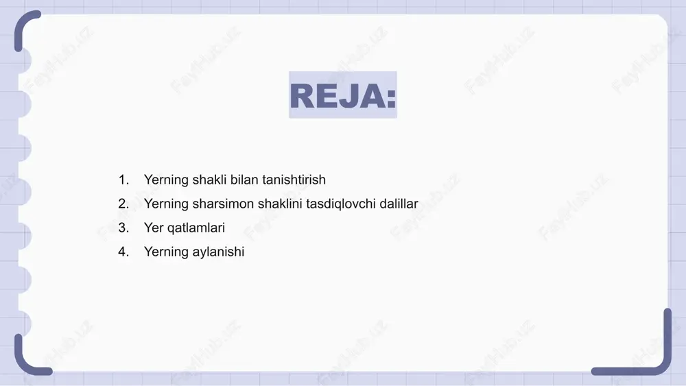 g o'z o'qi atrofida aylanishi kechayu kunduzning paydo bo'lishiga sabab bo'ladi. yer aylanayotganda, sayyoramizning turli qismlari quyoshga qaragan yoki undan uzoqroq bo'lib, kun va tun aylanishini yaratadi. yerning aylanishi, shuningdek, havo oqimlari va okean oqimlari kabi harakatlanuvchi jismlarning shimoliy yarim sharda o'ngga va janubiy yarimsharda chapga burilishiga olib keladigan koriolis effektini yaratadi. kunduzgi va tungi tsikllar yer tekis sferoid bo'lib, u qutblarda bir oz tekislangan va ekvatorda bo'rtib ketgan, bu uning aylanish dinamikasiga ta'sir qiladi. yer o'z o'qi atrofida aylanar ekan, u kun va tun tsiklini hosil qiladi. bu tsikllar kenglik asosida farqlanadi va harorat va yorug'lik sharoitlariga ta'sir qiladi. ushbu eksenel egilish, shuningdek, mavsumiy o'zgarishlarni keltirib chiqaradi, quyosh nuri burchagiga ta'sir qiladi va ekologik tizimlarga ta'sir qiladi va natijada yerdagi hayotda hal qiluvchi rol o'ynaydi. yerning egilishi va fasllari yer qutblarda bir oz yassilangan va ekvatorda bo'rtib ko'tarilib, mintaqalar bo'ylab o'ziga xos geografik va iqlimiy xususiyatlarni yuzaga keltiradigan tekis …