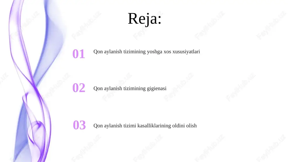 ik qon aylanishini 30-40% ga kamaytirishi mumkin. yoshga qarab yurak mushaklari elastikligini yo'qotadi, qon tomirlari devorlari qalinlashadi va natijada sistolik qon bosimi 140 mm simob ustunidan oshishi mumkin. qon aylanish tizimining yoshga bog'liq o'zgarishlari (keksalik) keksalikda qon tomirlarining elastikligi pasayadi, bu esa qon tomirlari devorlarida 20% gacha bo'lgan kollagen miqdorining ortishi va elastik tolalar kamayishi bilan bog'liq. yurakning maksimal qisqarish tezligi 65 yoshdan keyin sezilarli darajada kamayadi, bu yurak mushaklarida 30% gacha qisqaruvchanlikning pasayishi va qon aylanishining sekinlashishi bilan bog'liq. qon aylanish tizimi kasalliklari ateroskleroz, qon tomirlarida xolesterin yig'ilishi natijasida yuzaga keladi, yurak xuruji va insult xavfini 50% dan ortiq oshiradi. gipertoniya, qon bosimining 140/90 mm simob ustunidan yuqori bo'lishi, yurak yetishmovchiligi ehtimolini 3 barobar ko'paytiradi. qon aylanish tizimi gigiyenasi chekishdan voz kechish muhim, chunki nikotin qon tomirlarini toraytiradi, qon bosimini oshiradi va ateroskleroz rivojlanishiga olib keladi, shu bilan qon aylanishiga zarar yetkazadi. jismoniy faollik, masalan, haftada kamida 150 daqiqa …