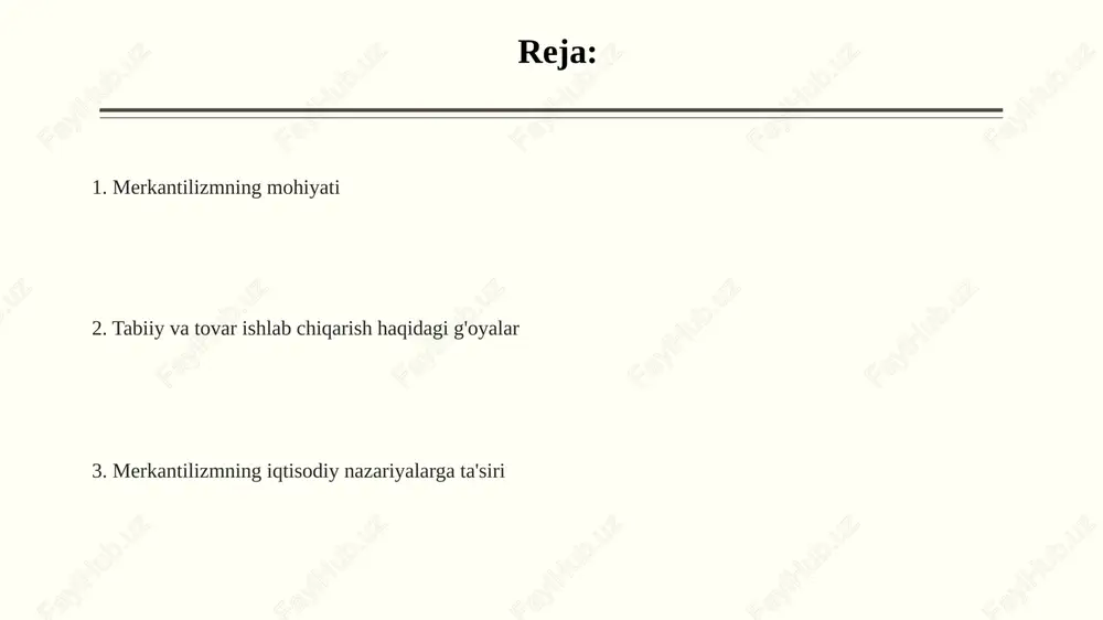 lliy ishlab chiqaruvchilarni qo'llab-quvvatlash kerak. tabiiy ishlab chiqarish: ta'rif va xususiyatlar tabiiy ishlab chiqarishda dehqon yoki oila o'z ehtiyojlari uchun mahsulot yetishtiradi, bozorda sotish maqsad qilinmaydi, ya'ni qiymat almashinuvi 0 foizga teng. tabiiy ishlab chiqarishda mehnat taqsimoti juda past, ko'pincha bitta shaxs yoki oila barcha ishlab chiqarish jarayonlarini amalga oshiradi, texnologiya esa juda oddiy bo'ladi. mahsulotlar ortiqcha qiymat yaratmaydi; faqatgina iste'mol ehtiyojlarini qondirish uchun yetishtiriladi. bu iqtisodiy o'sishning past darajasi bilan xarakterlanadi. tovar ishlab chiqarish: ta'rif va xususiyatlar tovar ishlab chiqarishning asosiy xususiyati - bu mehnat taqsimoti va ixtisoslashuvning yuqori darajasi bo'lib, bu esa mahsulotlarning keng assortimentini yaratishga imkon beradi. tovar ishlab chiqarish - bu bozor uchun mo'ljallangan mahsulotlarni yaratish jarayoni bo'lib, unda ayirboshlash qiymati va iste'mol qiymati kabi muhim xususiyatlar namoyon bo'ladi. tovar ishlab chiqarish sharoitida xususiy mulk va iqtisodiy erkinlik muhim ahamiyatga ega. bu ishlab chiqaruvchilarga resurslarni samarali boshqarish va foyda olish imkoniyatini beradi. tabiiy va tovar ishlab …