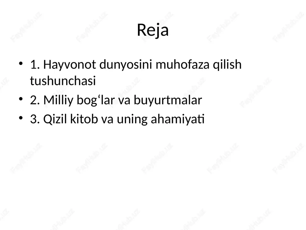 n adabiyotlar: 1. tabiatni muhofaza qilish asoslari, t., 2019 2. qizil kitob (o‘zbekiston), 2021 3. ekologiya darsliklari va oav manbalari /docprops/thumbnail.jpeg
