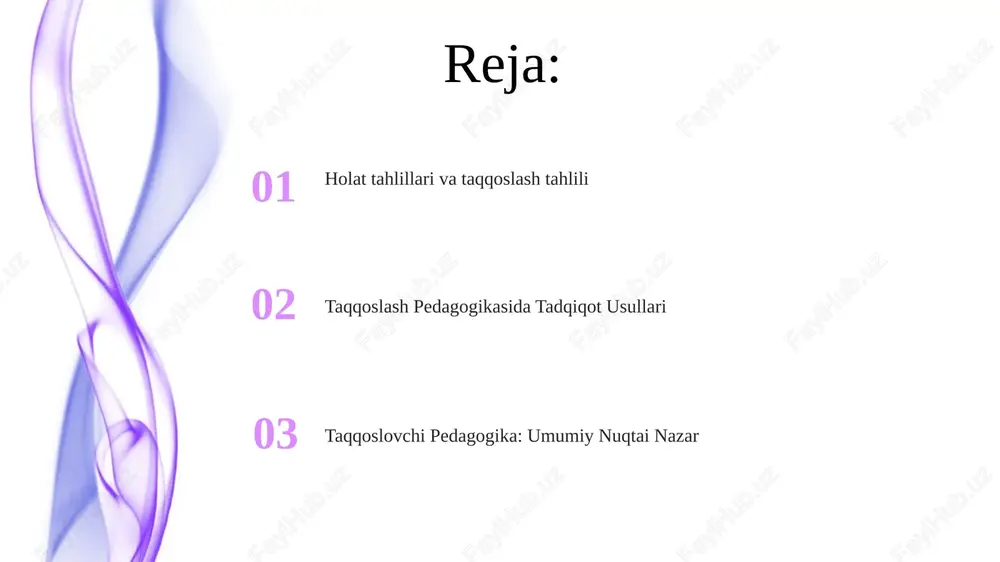 ta'lim tizimlari va amaliyotlarini taqqoslash orqali o'xshashliklar va farqlarni tushunish. turli xil ta'lim muhitida ma'lumot to'plash uchun so'rovnomalar, intervyular va dars jarayonlarini kuzatish kabi usullardan foydalanish. so'rovnoma tadqiqoti taqqoslash pedagogikasida qo'llaniladigan tadqiqot usullari quyidagilarni o'z ichiga oladi: so'rovnomalar, intervyular, hujjatlarni tahlil qilish va dars jarayonini kuzatish. so'rovnoma tadqiqoti savolnomalar orqali ma'lumot to'playdi va fikrlar, e'tiqodlar va amaliyotlar haqida tushuncha beradi. statistik tahlil tadqiqot usullari: ta'lim amaliyotlarini o'rganish va solishtirish, shu jumladan intervyular, so'roqnomalar va dars mashg'ulotlarini kuzatish. taqqoslov pedagogikasi: turli madaniy va ijtimoiy kontekstlardagi o'qitishdagi o'xshashliklar va farqlarni o'rganish. holat tahlillari va etnografiyalar ikkala usul ham turli xil muhitlarda ta'lim amaliyoti haqida nozik ma'lumotlar beradi. holatlar bo'yicha tadqiqotlar muayyan holatlarni chuqur tahlil qiladi, boy kontekstual tushuncha beradi. miqdoriy tadqiqot yondashuvlari so'rovnomalar va anketalar: pedagogik amaliyotlarni solishtirish uchun katta namunalardan raqamli ma'lumotlarni to'plash. statistik tahlil: pedagogik yondashuvlardagi trendlar va naqshlarni aniqlash uchun miqdoriy ma'lumotlarni tahlil qilishda statistik usullardan foydalanish. aralash usul …