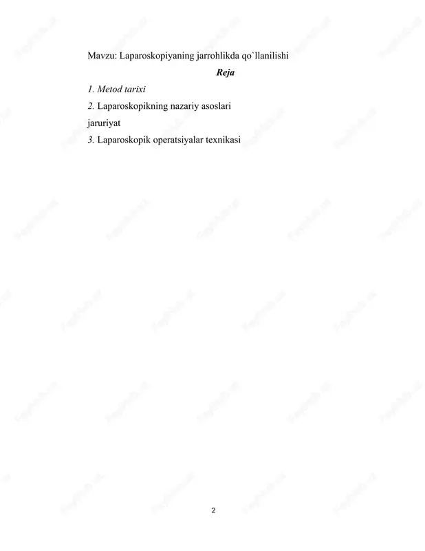 foydalangan ; svennerud astedt [52], golditsh [32], rozen [47] , haupvald [34] va boshqalar - ayollarni tubal sterilizatsiya qilish uchun ; ivata , yamamoto , xayachi [36] - tuxumdon apopleksiyasi paytida qon ketishini to'xtatish . keyinchalik laparoskopik jarrohlik operatsiyalari sun'iy urug'lantirish paytida tuxumdonlarni biopsiya qilish yoki tuxum olish maqsadida ponksiyon qilish, stein - levental sindromida tuxumdonlarni dekortikatsiya qilish, bachadonning subseroz miomasini olib tashlash , tuxumdonlarni rezektsiya qilish uchun keng qo'llanila boshlandi. va ooferektomiya, diseksiyon, olib tashlash va fallop naychalarini plastik jarrohlik , adneksetomiya . to 1977 g. aqshda tos a'zolarida 200 000 dan ortiq laparoskopik operatsiyalar o'tkazildi [44]. gastroenterologiyada ushbu yo'nalishning muvaffaqiyatlari ancha sodda bo'lib chiqdi. qorin bo'shlig'ining laparoskopik drenaji [15, 16] va o't pufagining laparoskopik transhepatik kateterizatsiyasi [20] juda oddiy texnik usullarga asoslangan holda keng qo'llanilib, amaliy jarrohlikda qo'llanila boshlandi . apendektomiya [50] va vagotomiya [1] kabi murakkabroq operatsiyalar hali keng tarqalmagan. in 1968 g. i. d. prudkov laparoskopik …