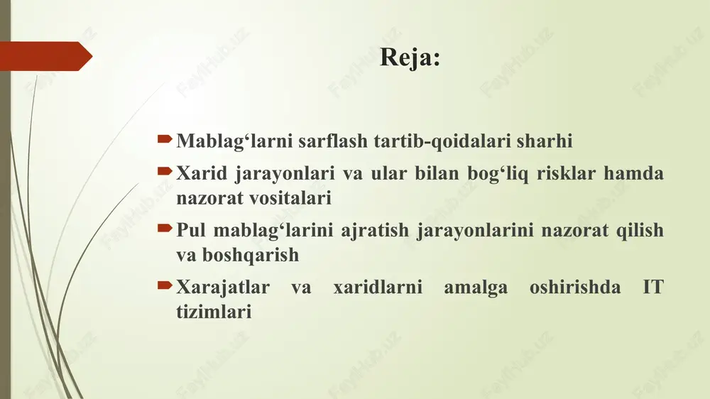 qurish va rekonstruksiya qilish uchun 2,1 trln soʻm, "el-yurt umidi" jamgʻarmasiga esa 30 mlrd soʻm ajratilgan. maktabgacha ta’lim vazirligi nodavlat bogʻchalarga subsidiya ajratish imkoniyatiga ega boʻldi. davlat xaridlarining asosiy jarayonlari xaridlar ochiq tanlovlar, tenderlar yoki to‘g‘ridan-to‘g‘ri shartnomalar orqali o‘tkazilishi mumkin. bu jarayonlar davlat xaridlari markaziy axborot portali (dxmap) orqali shaffofligini ta’minlash maqsadida raqamlashtirilgan xaridlar bilan bog‘liq asosiy risklar narxlarning sun’iy ravishda oshirilishi – shartnomalarda real bozor bahosidan yuqori narxlar ko‘rsatilishi mumkin. sifatsiz mahsulot va xizmatlar – xarid qilingan mahsulotlarning belgilangan talab va sifat me’yorlariga mos kelmasligi ehtimoli bor. korruptsiya va manfaatlar to‘qnashuvi – ayrim tenderlarda manfaatlar to‘qnashuvi va kelishib olish holatlari uzaga kelishi mumkin. tender shartlarining buzilishi – ba’zi hollarda tender savdolarida raqobatga zid keluvchi shartlar qo‘yilishi aniqlangan risklarni kamaytirish va nazorat vositalari jamoatchilik nazorati – 2024-yil oktabrdan boshlab, barcha yirik davlat shartnomalari tuzilishidan oldin kamida 1 ish kuni davomida, tender natijalari esa kamida 2 ish kuni davomida ommaga ochiq …