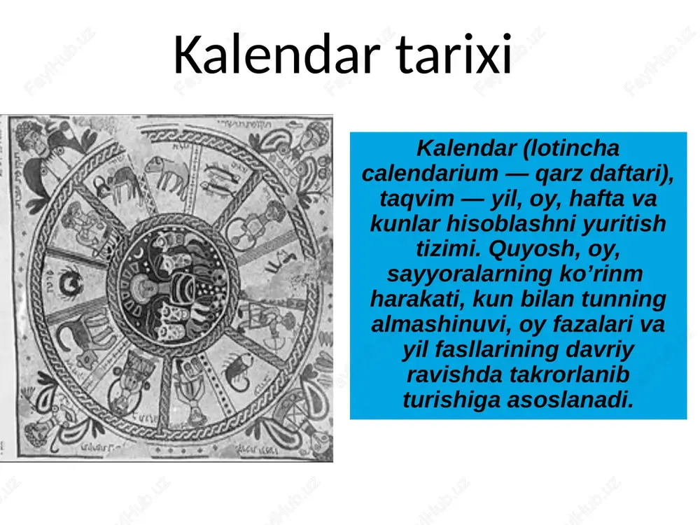 ugo buonkompani yangi taqvimni - julianlar o‘rtasidagi qarama-qarshiliklarni yumshatadigan gregorian taqvimini kiritdi va oxir-oqibat keng qabul qilindi hamda bugungi kunda dunyoning ko‘pgina joylarida qo‘llaniladigan taqvimga aylandi. grigoriy bir necha kunni yo‘qotishi kerak edi, shuning uchun o‘zining yangi tizimi bo‘yicha 1582 yil 4 oktabrda, ertasi kuni 15 oktabrda. va u yangi yilni 1 apreldan 1 yanvarga kechiktirish kerak deb o‘yladi. keyin yillar haqida savol tug‘ildi - yerning quyosh atrofida aylanishiga muvofiq taqvimni saqlash uchun 366 kun. grigoriyning hisoblashicha, agar biz 29 fevral kuni deyarli to‘rt yilda bir sakrash kunini qo‘shmasak, har yili taqvimdan deyarli olti soatni yo‘qotamiz. faqat 100 yil ichida, bu 24 kun uchun chalkashlik bo‘ladi! grigorian taqvimi dunyo miqyosida qabul qilinishi kerak edi, hatto ba’zi mamlakatlar julianni qo‘llab-quvvatlamasa ham. buyuk britaniya grigoriyni 1752 yilgacha qabul qilmadi, gretsiya esa 1923 yilgacha davom etdi. va nihoyat, turkiya 1927 yilda grigorian taqvimini qabul qildi. quyosh taqvimi — bu taqvim boʻlib, sanalari faslni …