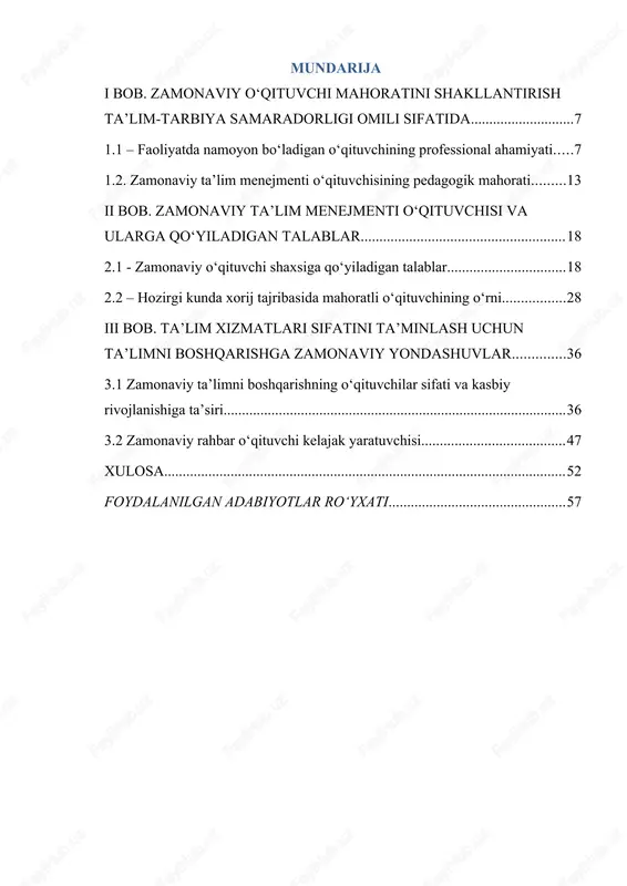 oteref:2] farmonda belgilangan vazifalar asosida jahon talablariga muvofiq keluvchi, uzluksiz ta’lim tizimini shakllantirish uchun qulay shart-sharoitlarni yaratadi. [1: “2022-2026 yillarga mo’ljallangan yangi uzbekistonning taraqqiyot strategiyasi to’g’risida”gi pf-60-sonli farmoni] [2: ] bugun dunyo xalqlari nihoyatda rang-barang, shu paytga qadar jahon hamjamiyati o‘z boshidan kechirmagan yoki avval misli ko‘rilmagan turli- tuman murakkab siyosiy jarayonlar ichida yashamoqda, rivojlanmoqda. odamlarning siyosiy dunyoqarashi va madaniyati ham shunga muvofiq tarzda o‘zgarmoqda. bugun mustaqil taraqqiyot yo‘lini tanlagan o‘zbekiston uchun ham bunday o‘zgarishlarning ta’sir o‘tkazishi turgan gap. prezidentimiz shavkat mirziyoev mustaqilligimizing 31 yilligiga bag‘ishlangan tantanali marosimda yangi o‘zbekiston xususida shunday dedi "hammamiz yaxshi tushunamizki, bugun biz intilayotgan yangi o‘zbekistonni barpo etish, uchinchi renessans poydevorini yaratish oson ish emas. bunday ulug‘ vazifani sharti va mezonlari ko‘p. ammo eng muhim va hal qiluvchi omil - bu demokratik islohotlar yo‘lidir" yangi o‘zbekiston taraqqiyotida zamonaviy rahbar qanday bo‘lishi kerakligi haqida so‘z ochishdan oldin, yangi o‘zbekiston so‘ziga izoh bersak maqsadga muvofiq ish bo‘lar …