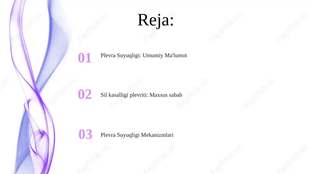 hi, mexanizmi va davolash imkoniyatlari. sil kasalligi plevriti, differentsial tashxis. plevra suyu to'planishining differentsial diagnostikasi 01 02 davolash variantlari: terapevtik va jarrohlik usullar sil kasalligi plevriti: tashxis va boshqa sabablar bilan farqlash sales 1st qtr 2nd qtr 100 0 sales 1st qtr 2nd qtr 100 0 e'tiboringiz uchun rahmat @taqdimot_robot image4.jpg image5.jpg image6.jpg image7.jpg image8.jpg image9.jpg image10.jpg image11.jpg image12.jpg image13.jpg image14.jpg image15.jpg image1.jpeg image2.jpeg image3.jpeg