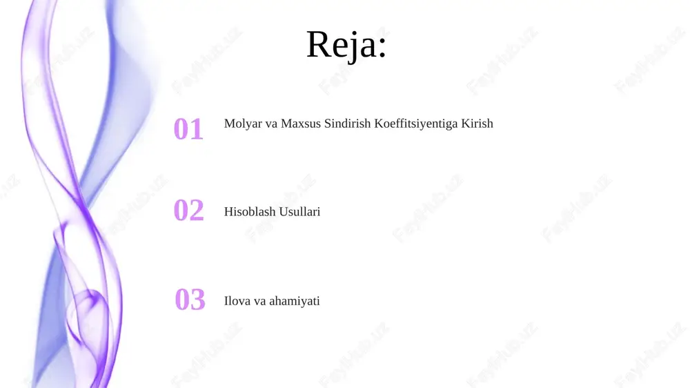 yordamida hisoblash mumkin, bu tenglama suyuqlikning sindirish ko'rsatkichi, molyar massasi va zichligini bog'laydi. molyar refraktsiya molekulani qutblanuvchanligining o'lchovidir, sinish ko'rsatkichi va molyar hajm bilan bog'liq. maxsus sinish koeffitsienti molyar sinishni molyar massaga bo'lish orqali olinadi va massa birligiga nisbatan polyarizlanishni aks ettiradi. refraktiv indeksga ta'sir etuvchi omillar maxsus sinish koeffitsienti = (n²-1) / (n²+2) (1/d) molyar refraktsiya = (n²-1) / (n²+2) (mw/d) nurlar to'lqin uzunligi, harorat va zichlik. sinish ko'rsatkichi moddiy massa birligida nurni qaytarish miqdorini o'lchaydigan ko'rsatkich. molyar sinish - bu bir mol moddaning yorug'likni qancha qaytara olishini o'lchaydigan ko'rsatkich. nurlar bir muhitdan ikkinchisiga o'tganda qanchalik bukilishini o'lchaydigan ko'rsatkich sinish ko'rsatkichidir. nurlar to'lqin uzunligi nurning uzunligi: to'lqinning ikkita ketma-ket cho'qqisi yoki chuqurligi orasidagi masofa, uning rangini belgilaydi. maxsus sinish: moddaning yorug'likni sindirish qobiliyatini o'lchaydi, bu uning sinish ko'rsatkichi va zichligi asosida hisoblanadi. molyar sinish: moddaning nurga sinish qobiliyatini o'lchovchi birlik, bu uning sinish ko'rsatkichi va molyar massasidan hisoblab chiqariladi. …