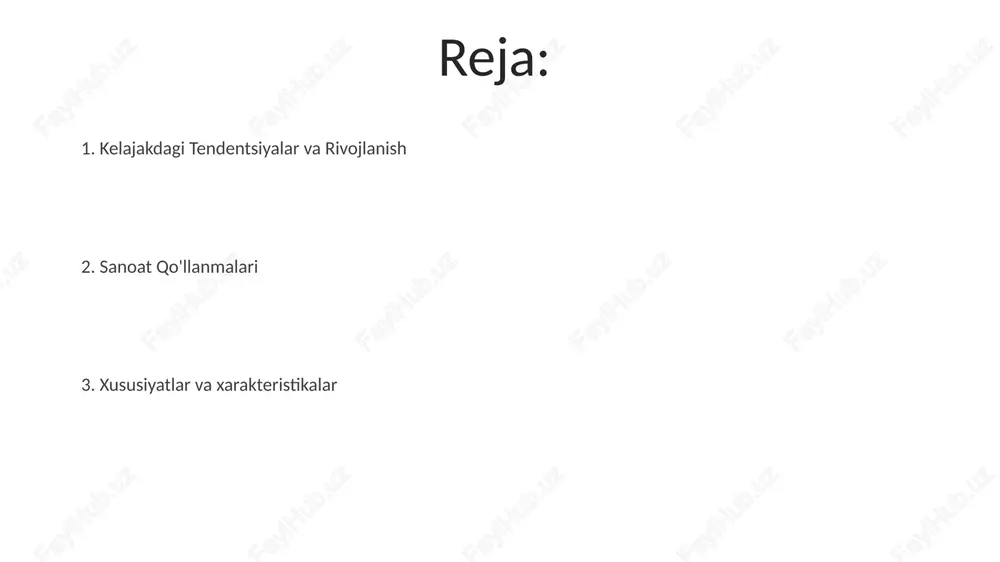 arida muhim ahamiyatga ega. no metallarga kirish metallmaslar metall xususiyatlariga ega bo'lmagan elementlar bo'lib, odatda gaz, suyuqlik yoki mo'rt qattiq holda uchraydi. metall bo'lmagan materiallar yomon o'tkazuvchanlik, past erish nuqtasi va xilma-xil kimyoviy reaksiyaga kirishish kabi o'ziga xos xususiyatlarga ega bo'lib, ularni turli sohalarda qimmatli qiladi. elektronika, qurilish va tibbiyot kabi turli sohalarda keng qo'llaniladi. issiqlik va elektr toki yomon o'tkazgichlari. metall bo'lmaganlarning xossalari oziq-ovqat sanoatida nometallar xlor va yod kabi metallmaslar suvni tozalash va oziq-ovqat ishlab chiqarishda sanitariya uchun juda muhimdir. azot, fosfor va oltingugurt kabi metall bo'lmagan elementlar oziq-ovqatni saqlash, ta'm berish va ozuqaviy qiymatini oshirishda muhim rol o'ynaydi. no metallarning ekologik ta'siri ishlab chiqarish va foydalanishdan kelib chiqadigan issiqxona gazlari emissiyalari konchilik va chiqindilarni yo'q qilish natijasida erlarning degradatsiyasi. to'qimachilikda metall bo'lmaganlar matolarga nometall materiallarni qo'llash chidamliligini oshirish, olovga chidamlilik va suv o'tkazmaslikni ta'minlaydi. azot, kislorod va fosfor kabi metall bo'lmaganlar to'qimachilik ishlab chiqarishda ishlatiladigan tolalar va …