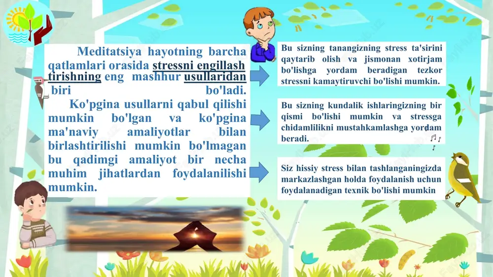 a'naviy yordam berishadi, lekin u ham dunyoviy mashq bo'lishi mumkin. meditatsiya nima bilan shug'ullanadi? stressni boshqarish uchun qanday fikr yuritish mumkin? kun davomida, biz stressni boshdan kechirganimizda, tanamiz jang qilish yoki chopishga tayyorgarlik ko'rish usullari bilan avtomatik tarzda javob beradi. bu sizning badaningizning stressli javobidir, aks holda sizning jangovar yoki parvozingiz javob sifatida ma'lum. ba'zi hollarda o'ta xavfli bo'lsa, bu jismoniy javob foydali bo'ladi. biroq, bunday ajitatsiya uzoq muddatli holat tananing har bir qismiga jismoniy shikast etkazishi mumkin. meditatsiya badanga stressni to'g'ridan-to'g'ri teskari yo'nalishda ta'sir qiladi - bu tananing yengillikka ta'sirini tetiklash orqali. vujudni osoyishtalik holatiga qaytaradi, badanga o'zini tiklaydi va stressning jismoniy oqibatlaridan yangi zarar etkazadi. bu sizning tanangizni va jasadini tinchlantirish uchun stressni keltirib chiqaradigan fikrlarni bekor qilib, tanangizning stress ta'sirini saqlab turadi. meditatsiya bilan shug'ullanadigan to'g'ridan-to'g'ri jismoniy yengillikning elementi ham bor, shubhasiz, bu ikki stressni boshqarish uchun qanday fikr yuritish mumkin? meditatsiya olib keladigan katta foyda, muntazam …