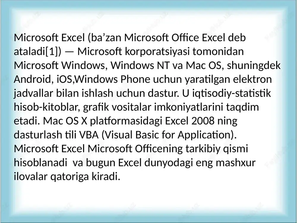 excel dasturida turli hisobotlar tayyorlash - Page 2