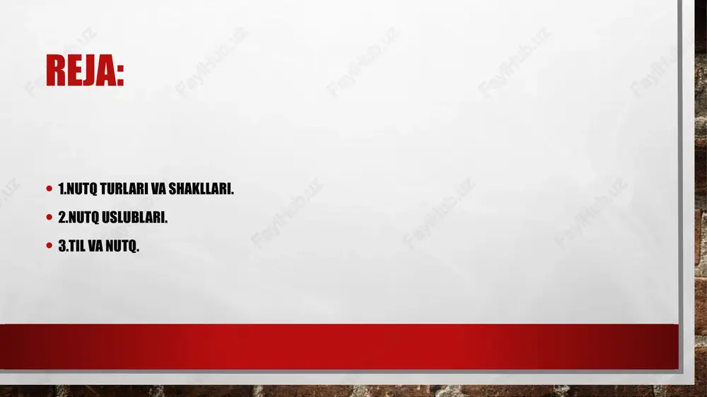 si va boshqalarning namoyon boʻlishi va amal qilishida, kishi ongining rivojlanishida ham katta ahamiyatga ega. gapirish uslubi asosan atrofimizdagi odamlar bilan to’g’ridan-to’g’ri muloqot qilish uchun xizmat qiladi. u nutqning soddaligi va tayyorgarliksizligi bilan ajralib turadi. ko’pincha so’zma-so’z so’zlar (yangi turmush qurganlarning o’rniga yosh, boshlash o’rniga boshlash, hozir hozir o’rniga hozir va hokazo), majoziy ma’noda so’zlar ishlatiladi (oyna – “sindirish” degan ma’noni anglatadi). so’zlashuv uslubidagi so’zlar nafaqat ob’ektlar, harakatlar, alomatlar nomini aytibgina qolmay, balki ularning bahosini ham o’z ichiga oladi: yaxshi bolalar, dodger, beparvo, yudumli, aqlli, quvnoq. so’zlashuv uslubi sintaksisi oddiy jumlalarni qo’llash bilan tavsiflanadi. unda to’liq bo’lmagan to’liq jumlalar mavjud, chunki og’zaki nutq ko’pincha dialogdir. ilmiy uslub - bu ilmiy ishlar, maqolalar, darsliklar, ma'ruzalar, sharhlar uslubi. ularda atrofimizdagi dunyoning turli xil hodisalari haqida ma'lumotlar mavjud. lug'at sohasida ilmiy uslub birinchi navbatda maxsus lug'at, atamalar (deklatsiya, konjugatsiya, teorema, bisektor, logaritm va boshqalar) mavjudligi bilan tavsiflanadi. so'zlar, qoida tariqasida, to'g'ridan-to'g'ri ma'nolarida qo'llaniladi, …