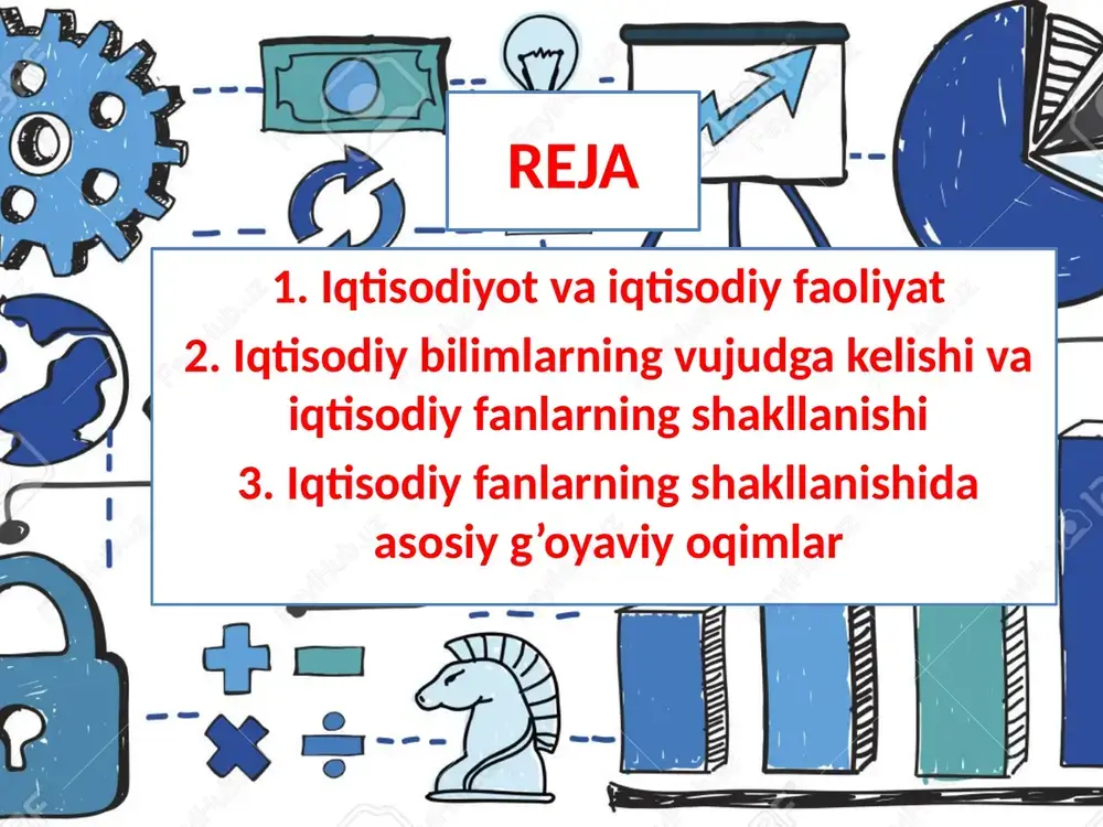 niyham ruhiy ham axloqiy tavsiflar ajoyib tarzda birlashtirilgan alisher navoiy alisher navoiyning iqtisodiy masalalarga oid g‘oyalari «vaqfiya» (1482) va «mahbub-ul-qulub» (1500) asarlarida bayon etilgan. u mahsulotni uch qismga bo‘lib, birinchi qismini ketgan xarajatga, ikkinchi qismini o‘zining va oilasining ehtiyoj lariga, uchinchi qismini esa aholining ijtimoiy qatlamlarini o’rgandi. iqtisodiyot nazariyasi mustaqil fan sifatida ko‘pgina mamlakatlarda milliy bozor shakllangan va jahon bozori vujudga kelayotgan davrlarda «siyosiy iqtisod» nomi bilan shakllana boshladi. xoldun abdurahmon abu zayd xoldun abdurahmon abu zayd (1332-1406)ning iqtisodiyot bilimlarini rivojlantirishdagi hissasi juda kattadir. u o‘zining 1370 yilda yozilgan «kitob-ul-ibar» («ibratli misollar kitobi») asarida dunyoda birinchi bo‘lib tovarning ikki xil xususiyatini - iste’mol qiymati va qiymat tushunchalarini, oddiy va murakkab mehnatni, zaruriy va qo‘shimcha mehnat hamda zaruriy va qo‘shimcha mahsulot tushunchalarini ajrata bildi. antuan monkreten siyosiy iqtisod grekcha so‘zdan olingan bo‘lib «politikos» - ijtimoiy, «oykos» - uy, uy xo‘jaligi, «nomos» - qonun degani. ya’ni uy yoki ijtimoiy xo‘jalik qonunlari ma’nosini …