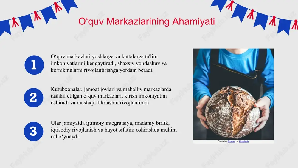 uritishi uchun zarur bo‘lgan bilim va ko‘nikmalarni rivojlantiradi. ushbu dasturlarning asosiy maqsadi – insonlarning savodxonlik darajasini oshirish, ularning iqtisodiy va ijtimoiy faolligini ta’minlash. vazifalariga kiradiganlar: o‘quvchilarni asosiy yozuv va o‘qish qobiliyatlariga ega qilish, shuningdek, hayotiy ko‘nikmalarni shakllantirish. maxsus ta’lim dasturlari insonlarning jamiyatda faol ishtirok etishini ta’minlashga yordam beradi, bu esa ularning shaxsiy va ijtimoiy rivojlanishini tezlashtiradi. bu dasturlar davlat siyosatining muhim qismidir va yoshlar hamda kattalar uchun yangi imkoniyatlar ochadi. 1 2 3 yoshlar uchun ta’lim dasturlari yoshlar uchun ta’lim dasturlari innovatsion va moslashuvchan bo‘lishi kerak. ular yoshlarning ehtiyojlari va qiziqishlariga mos mavzularni qamrab olib, amaliy ko‘nikmalarni rivojlantirishga qaratilgan bo‘lishi muhim. interaktiv va vizual uslublar bilan boyitilgan o‘quv materiallari yoshlarning qiziqishini oshiradi. loyiha asosida o‘qitish, guruh ishlari va onlayn platformalar yoshlarning faol ishtirokini ta’minlaydi va fikrlash qobiliyatini rivojlantiradi. axborot texnologiyalari, digital marketing kurslari va ijtimoiy tarmoqlarda xavfsizlik treninglari misollar sifatida kiritilishi mumkin. bu ko‘nikmalar yoshlarning kundalik hayoti va kelajakdagi faoliyatida …
