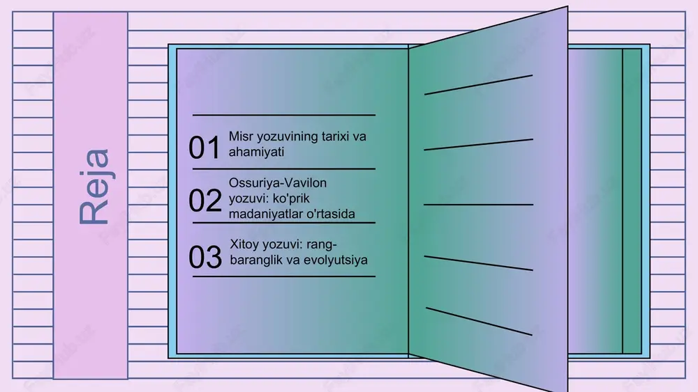 riga o'tkazilib, xalqaro aloqalar rivojlangan. ossuriya-vavilon yozuvi: yozuvning o'ziga xosligi uning asosiy xususiyatlaridan biri, yozuvning harflar va belgilar orqali ma'lumotlarni saqlash va uzatish imkoniyatidir. ossuriya-vavilon yozuvi misr va xitoy yozuvlari bilan solishtirilganda, u murakkablik darajasi va ma'lumotni ifodalash usuli bilan ajralib turadi. ossuriya-vavilon yozuvi belgilardan iborat bo'lib, u bir vaqtning o'zida fonetik va logografik xususiyatlarga ega. yozuvda ishlatiladigan belgilar murakkab va ko'plab ma'nolarni ifodalashi mumkin, bu esa uni o'ziga xos qiladi. photo by ashkan forouzani on unsplash 01 03 02 04 ossuriya-vavilon yozuvi: madaniyatlararo ko'prik yozuvning roli ossuriya-vavilon yozuvi, turli madaniyatlar o'rtasida fikr va tajriba almashinuvi uchun muhim ko'prik bo'lib xizmat qilgan. u ko'plab xalqlar o'rtasida savdo va diplomatik aloqalarni mustahkamladi. masalan, ossuriya-vavilon yozuvi orqali savdo munosabatlari rivojlandi, bu esa iqtisodiy va madaniy o'zaro ta'sirni kuchaytirdi. bu yozuvlar yordamida, odamlar o'z g'oyalarini va bilimlarini bir-biriga yetkazib, madaniy almashuvni amalga oshirdilar. shuningdek, ossuriya-vavilon yozuvi din va falsafa sohalarida g'oyalar almashinuvi uchun …