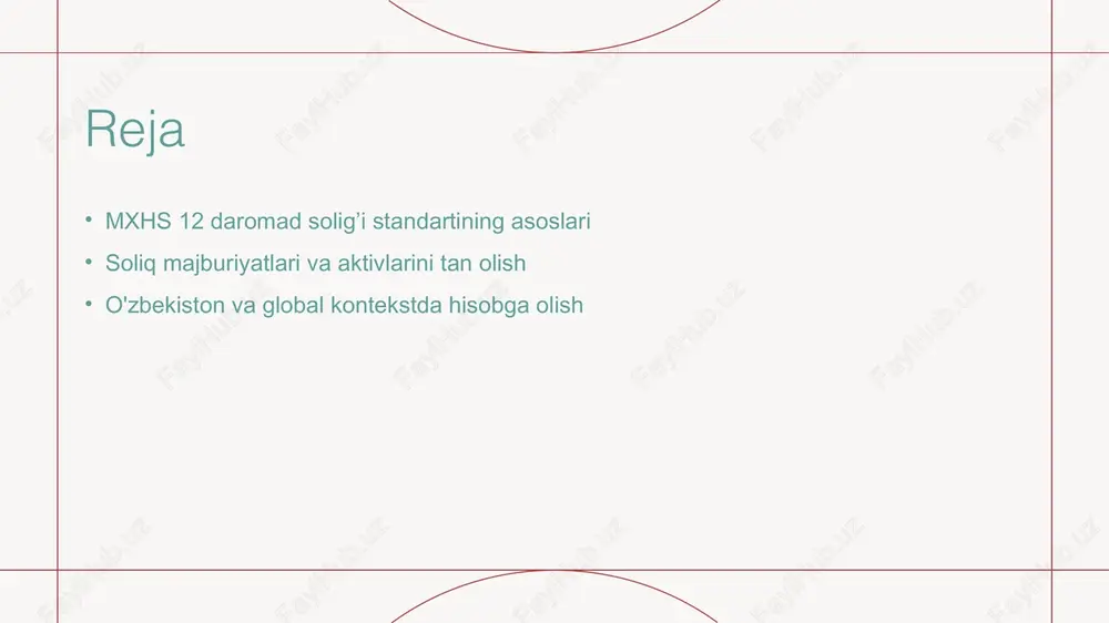 uriyatlari va aktivlarini tan olishning asosiy tamoyillari. 1 soliq majburiyatlari soliq majburiyatlari, korxona yoki shaxsning mavjud soliq to'lash majburiyatlarini ifodalaydi. bu, kelajakda amalga oshiriladigan to'lovlarni hisobga olishni talab etadi. 2 soliq aktivlari soliq aktivlari, kelajakda soliq to'lovlarini kamaytirish imkonini beruvchi aktivlardir. ular, masalan, ortiqcha to'langan soliq yoki soliq imtiyozlarini o'z ichiga oladi. 3 tan olish tamoyillari soliq majburiyatlari va aktivlarini tan olishda asosiy tamoyillar, ularning kelajakda iqtisodiy foydalar keltirishi va ishonchli qiymatga ega bo'lishidir. bu tamoyillar soliq hisobotining aniqligini ta'minlaydi. mxhs 12 standartining o'zbekiston iqtisodiyotidagi ahamiyati. mxhs 12 standartining o'zbekiston iqtisodiyotidagi ahamiyati, soliq hisobotlarini shaffof va aniq qilishda muhim rol o'ynaydi. bu standart, soliqlarni tan olish va hisoblashda yagona yondashuvni ta'minlaydi. • soliq majburiyatlari va aktivlarini aniq ko'rsatadi. • xalqaro hisob-favqulodda tahlillarni ta'minlaydi. • o'zbekistonning global iqtisodiy integratsiyasini qo'llab-quvvatlaydi. photo by olga delawrence on unsplash global hisobga olish amaliyotlarida mxhs 12 standartining ta'siri. 1 global ta'sirlar - mxhs 12 global …