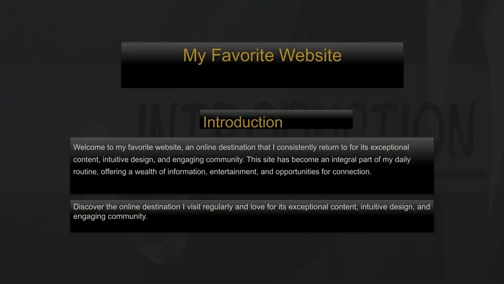 vering a diverse range of topics tailored to my interests and needs. intuitive information architecture the website's information architecture is thoughtfully designed, making it easy for me to quickly find the content i'm looking for through intuitive navigation and search functionality. reliable and timely content i trust the website to provide me with the most current and accurate information, as the content is regularly updated by a team of subject matter experts. 6 community and engagement vibrant community the website fosters a thriving community of passionate users who actively engage with each other through discussion forums, comment sections, and social media integrations. interactive events the website regularly hosts virtual events, webinars, and live q&as, allowing me to directly interact with subject matter experts and fellow community members. collaborative opportunities the website offers opportunities for me to collaborate with like-minded individuals on projects, challenges, and initiatives, further enhancing my engagement and …
