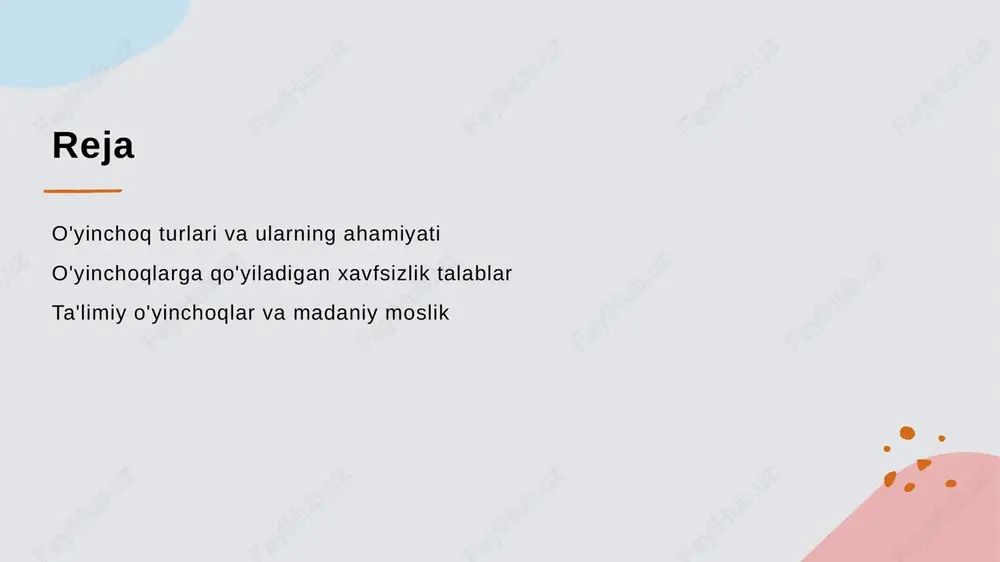 aqsadlari o'yin maqsadlari - bu bolalar o'ynash orqali o'zlarini ifodalash va yangi tajribalarni o'rganishidir. o'yinlar ijtimoiy va emotsional rivojlanishga hissa qo'shadi. 4 madaniy ahamiyat o'yinchoqlar bolalarga o'z madaniyatini o'rganishga yordam beradi. an'anaviy o'yinchoqlar madaniy merosni saqlash va avlodlar o'rtasida uzatishda muhimdir. o'yinchoqlar va ularning bolalar psixologiyasiga ta'siri. 1 o'yinchoqlarning roli - o'yinchoqlar bolalarning rivojlanishida muhim rol o'ynaydi, ularning ijodkorlik, muvozanat va motor ko'nikmalarini rivojlantirishga yordam beradi. 2 psixologik ta'sir - o'yinchoqlar bolalarning psixologik holatiga ta'sir qiladi, ularning o'zini anglash, o'zaro munosabatlar va toqat ko'nikmalarini shakllantiradi. 3 ijtimoiy o'zaro ta'sir - o'yinchoqlar bolalar o'rtasida ijtimoiy o'zaro ta'sirni rag'batlantiradi, do'stlik, hamkorlik va murosaga kelish ko'nikmalarini rivojlantiradi. 4 yaratilish va kashfiyot - o'yinchoqlar bolalarga yangi narsalarni kashf etish imkonini beradi, ularning kashfiyot qobiliyatlarini va muammolarni hal qilish ko'nikmalarini oshiradi. o'yinchoqlardan foydalanish: ijtimoiy va madaniy kontekstlar. o'yinchoq va ijtimoiyat o'yinchoqlar bolalar uchun ijtimoiy munosabatlarni rivojlantirishda muhim rol o'ynaydi, do'stlik, hamkorlik va raqobatni o'rganishga yordam …