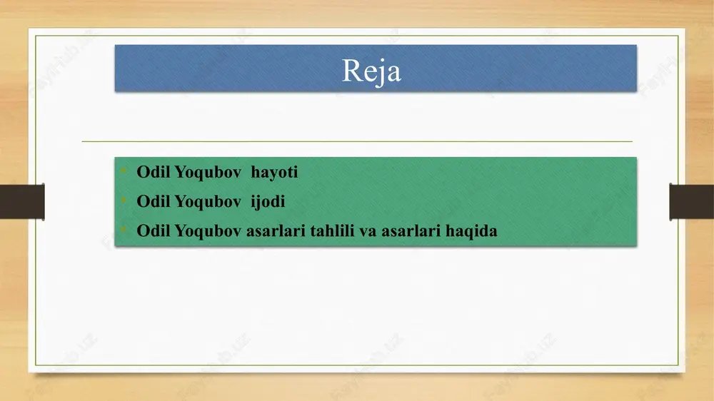 qubov 1985-yil oʻzbekiston xalq yozuvchisi ordeni bilan taqdirlangan. odil yoqubov faoliyati oʻzbekiston yozuvchilar uyushmasida adabiy maslahatchi (1955–1959), „literaturnaya gazeta“ning oʻzbekistondagi maxsus muxbiri (1959–1963; 1967–1970), „oʻzbekfilm“ kinostudiyasi va oʻzbekiston davlat kinematografiya qoʻmitasida bosh muharrir (1963–1967), gʻafur gʻulom nomidagi adabiyot va sanʼat nashriyotida bosh muharrir oʻrinbosari (1970–1982), „oʻzbekiston adabiyoti va sanʼati“ gazetasi bosh muharriri (1982–1987), oʻzbekiston yozuvchilar uyushmasi boshqaruvining birinchi kotibi (1987–1991), oʻzbekiston respublikasi vazirlar mahkamasi huzuridagi atamashunoslik qoʻmitasi raisi (1991-yildan) va ayni vaqtda markaziy osiyo xalklari madaniyati assambleyasining birinchi vitseprezidenti (1995-yildan). ijodi dastlabki asari — „tengdoshlar“ qissasi 1951-yilda eʼlon qilingan. „dastlabki qadam“ (1953), „ikki muhabbat“ (1955) hikoyalar toʻplami, „tilla uzuk“ (1961) qissa va hikoyalar toʻplamida muhabbatni insonga xos ulugʻ, muqaddas xislat sifatida tasvirlaydi. „muqaddas“ qissasida (1960) yozuvchining chinakam yozuvchiga xos uslubi va yoʻli namoyon boʻldi. mazkur asarda xudbinlik yoʻliga tusha boshlagan yigitning toʻgʻri yoʻlga qaytishi masalasi qalamga olingan. „er boshiga ish tushsa…“ romani (1966) ikkinchi jahon urushi davridagi front orqasidagi hayot, …
