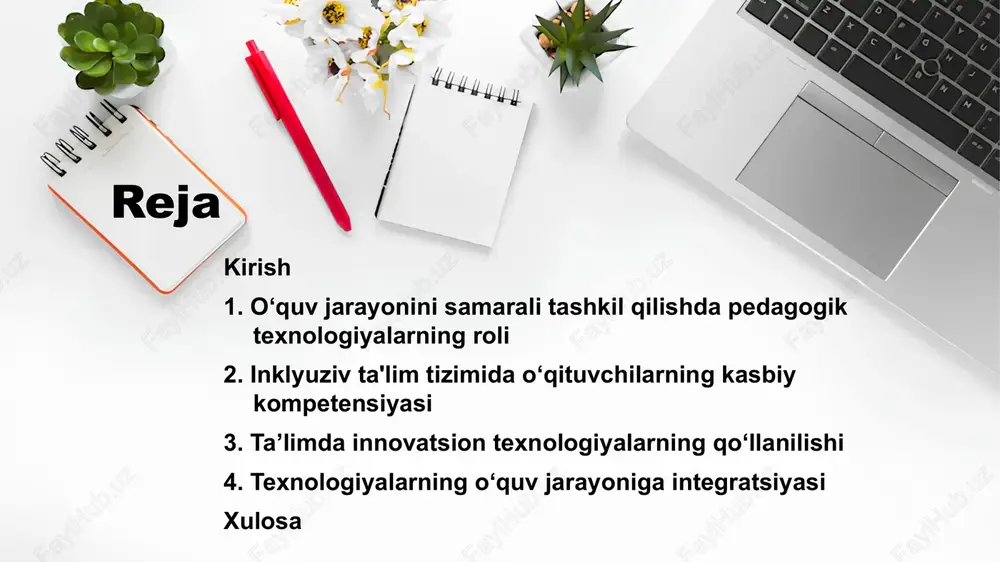 inklyuziv yondashuvning samarali bo‘lishi uchun, o‘qituvchilarning malakasi va metodik kompetensiyasi oshirilishi zarur. bu, o‘qituvchilarga alohida ehtiyojlarga ega bo‘lgan bolalar bilan ishlashda zarur bo‘lgan psixologik va pedagogik bilimlarni o‘zlashtirish imkonini beradi. shuningdek, inklyuziv ta’limni qo‘llashda texnologiyalardan foydalanish, o‘quvchilarning o‘zlashtirish jarayonini qo‘llab-quvvatlashda muhim ahamiyat kasb etadi. misol uchun, maxsus ta’lim ehtiyojlariga ega bolalar uchun moslashgan elektron o‘quv materiallari, video darslar, interaktiv platformalar va boshqa innovatsion texnologiyalar yordamida o‘qish jarayoni soddalashtiriladi. kirish inklyuziv ta’limning asosiy tamoyillari quyidagilardan iborat: • tenglik va adolat: har bir o‘quvchi uchun teng ta’lim imkoniyatlari ta’minlanishi kerak. • har bir bolaning ehtiyojlarini inobatga olish: o‘quvchilarning alohida ehtiyojlariga moslashgan yondashuvlar qo‘llanilishi lozim. • shaxsiy yondashuv: har bir bola uchun o‘ziga mos o‘quv reja va materiallari ishlab chiqilishi kerak. • ijtimoiy integratsiya: o‘quvchilarni jamiyatga kirishish va bir-birlarini tushunish orqali ijtimoiy jihatdan integratsiya qilish. inklyuziv ta’limning samarali amalga oshirilishi uchun, nafaqat o‘qituvchilar, balki ota-onalar, jamiyat va boshqa ijtimoiy institutlarning hamkorligi zarur. bu, …