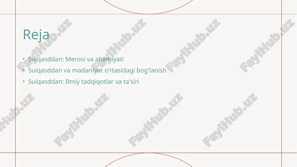 o'z aksini topib, xalqning madaniy identitetini mustahkamlaydi. suiqasddan: o'zbek madaniyatida o'rni va roli. suiqasddan: tarixiy o'rni madaniy ta'sir zamonaviy rivojlanish suiqasddan, o'zbek madaniyatining tarixiy asoslaridan biri bo'lib, xalqning an'analari va urf-odatlarini shakllantirishda muhim rol o'ynaydi. suiqasddan, o'zbek san'atida, adabiyotida va musiqa an'analarida kuchli ta'sir ko'rsatadi, madaniy merosni yanada boyitadi va tirik saqlaydi. bugungi kunda suiqasddanning ahamiyati zamonaviy ta'lim va madaniyatda qayta ko'rib chiqilmoqda, bu esa o'zbek merosining saqlanishiga yordam beradi. madaniyat va suiqasddan: an'analar va zamonaviylik aloqasi. an'analar va tarix zamonaviy talqin madaniy integratsiya suiqasddan an'analari o'zbek tarixida muhim o'rin egallaydi. ularning davomiyligi zamonaviy madaniyatga bog'liq bo'lib, milliy identitetni mustahkamlaydi. suiqasddan bugungi kunda yangi zamonaviy kontekstlarda talqin qilinmoqda. bu, an'analar va zamonaviylik o'rtasidagi qiyosiy tadqiqotlarni talab qiladi. suiqasddan o'zbek madaniyatining bir qismi sifatida boshqa madaniyatlar bilan integratsiya jarayonlarini ko'rsatadi. bu, o'zaro ta'sir va rivojlanishga olib keladi. suiqasddan va madaniyat: tarixiy kontekstda izlanishlar. 1 suiqasddan tarixi - suiqasddan, o'zbek madaniyatining ajralmas …