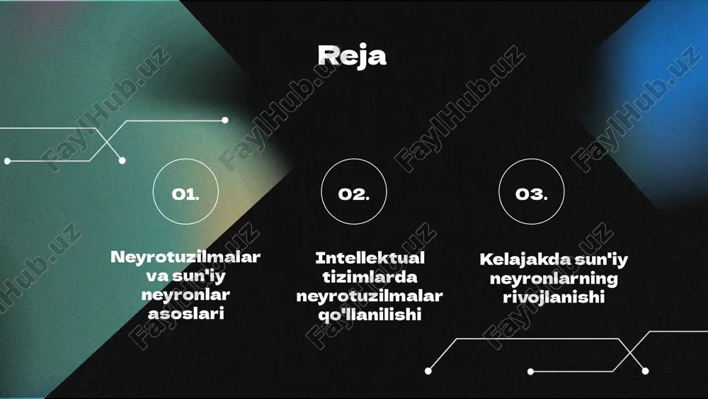 ari: yuqori moslashuvchanlik, o'z-o'zini yaxshilash qobiliyati va katta hajmdagi ma'lumotlar bilan ishlash qobiliyati. biroq, neyrotuzilmalar ham kamchiliklarga ega. ular murakkab tuzilishga ega bo'lib, ko'pincha 'qora quti' muammosini keltirib chiqaradi, bu esa modelning ichki jarayonlarini tushunishni qiyinlashtiradi. ularning o'qitilishi katta vaqt va resurslarni talab qiladi. kelajakda neyrotuzilmalar rivojlanishi kelajakda neyrotuzilmalar quyidagi sohalarda rivojlanishi kutilmoqda: - tibbiyot: kasalliklarni aniqlash va davolashda. - ta'lim: individual o'quv dasturlari yaratishda. - iqtisodiyot: iqtisodiy modellarni takomillashtirishda. - kiberxavfsizlik: ma'lumotlarni himoya qilishda. ushbu o'zgarishlar zamonaviy texnologiyalarning rivojlanishiga katta ta'sir ko'rsatadi. neyrotuzilmalar yordamida intellektual o'lchash • neyrotuzilmalar va sun'iy neyronlar o'rtasidagi bog'lanishlar: neyrotuzilmalar sun'iy neyronlar yordamida murakkab ma'lumotlarni qayta ishlaydi. • intellektual o'lchash vositalarida neyrotuzilmalar qanday qo'llaniladi: ular ma'lumotlarni tahlil qilib, qaror qabul qilish jarayonlarini avtomatlashtiradi. • sun'iy neyronlar yordamida erishilgan natijalar: masalan, tasvir va nutq tanishida yuqori aniqlik ko'rsatildi. photo by linkedin sales solutions on unsplash neyrotuzilmalar va sun'iy neyronlar integratsiyasi • neyrotuzilmalar va sun'iy neyronlar o'rtasidagi …