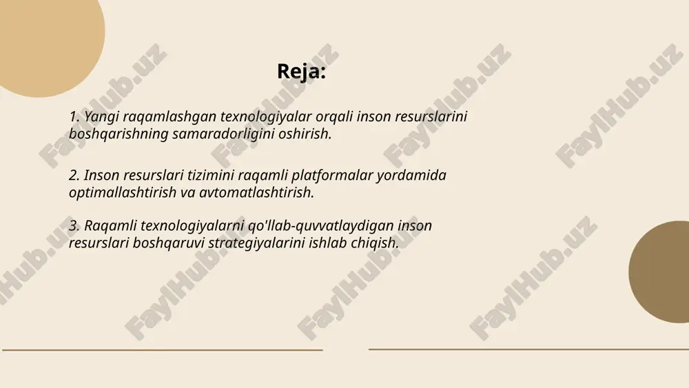 asalan, sun'iy intellekt yordamida rekruting jarayonida eng mos nomzodlarni tanlash uchun ko'plab omillarni tahlil qilish mumkin. xodimlarning ish faoliyatini tahlil qilish va ularni rivojlantirish uchun analitik vositalar qo'llanilmoqda. bu esa xodimlarning malakasini oshirish va tashkilotga kerakli bo'lgan kompetensiyalarni shakllantirishda yordam beradi. ... t.me/slaydai_bot raqamli texnologiyalar shuningdek, xodimlarning rivojlanishiga yordam beradigan ta'lim va o'qitish tizimlarini ham taklif etadi. onlayn o'quv platformalari orqali xodimlar yangi ko'nikmalarni o'rganishlari mumkin. bu esa ularning ishga bo'lgan qiziqishini oshiradi va tashkilotga qo'shimcha qiymat yaratish imkoniyatini beradi. shuningdek, raqamli texnologiyalar yordamida xodimlar va rahbarlar o'rtasidagi kommunikatsiyani yaxshilash mumkin. zamonaviy platformalar va ilovalar yordamida fikr almashish, muammolarni muhokama qilish va birgalikda qarorlar qabul qilish jarayonlari soddalashadi. bu esa tashkilotda ishning sifatini va samaradorligini oshiradi. ... t.me/slaydai_bot 2. inson resurslari tizimini raqamli platformalar yordamida optimallashtirish va avtomatlashtirish. inson resurslari tizimini raqamli platformalar yordamida optimallashtirish va avtomatlashtirish bugungi kunda ko'plab tashkilotlar uchun zaruriyatga aylanmoqda. bu jarayonlarning samaradorligi, xodimlar bilan bog'lanish …