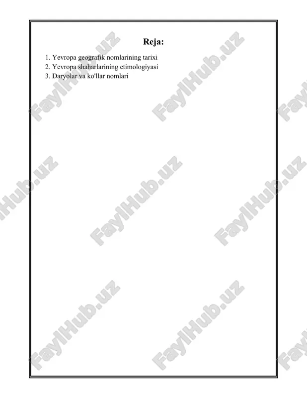 hlarida, yevropa geografik nomlarining yanada murakkablashish jarayoni kuzatilgan. bu davrda italian renessans geograflari va kartograflari tomonidan yangi xaritalar va nomlar jamoalashtirildi. gerardus mercator va sebastian munster kabi kartograflar o'z ishlarida zamonaviy geografik ilmni rivojlantirishga yordam berdi. yevropadagi ko'plab davlatlarning o'z milliy davlatlar sifatida shakllanishi ko'pincha nom o'zgarishlar bilan kuzatildi. masalan, 17-asrda pyotr i tomonidan "russia" nomi butun milliy hududni ifodalash uchun qabul qilingan, bu esa avvalroq "moskovia" deb tanilgan edi. bundan tashqari, 1648-yildagi vestfaliya sulhi yevropa hududlarini aniq chegaralar bilan ajratib qo'ydi, bu esa ayrim mintaqa nomlarining barqarorlashuviga sabab bo'ldi. 1900-yillar boshlarida milliy davlatlar o'rtasidagi chegara o'zgarishlari ham geografik nomlarda katta ta'sir qildi. ittifoq va millatdosh davlatlar yevropachalikni pasaytirish uchun milliy til va madaniyatlarga asoslangan nomlarni joriy etdi. bundan tashqari, birinchi va ikkinchi jahon urushlari davrida ham ko'plab hududlarda nomlar o'zgardi yoki qaytadan ko'rib chiqildi. yevropaning zamonaviy geografik nomlanishi nafaqat tarixiy an'analar, balki siyosiy omillar bilan ham bog'liqdir. yevropa ittifoqi …