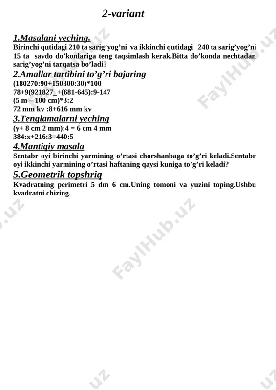 ichki monitoring.matematika - Page 2