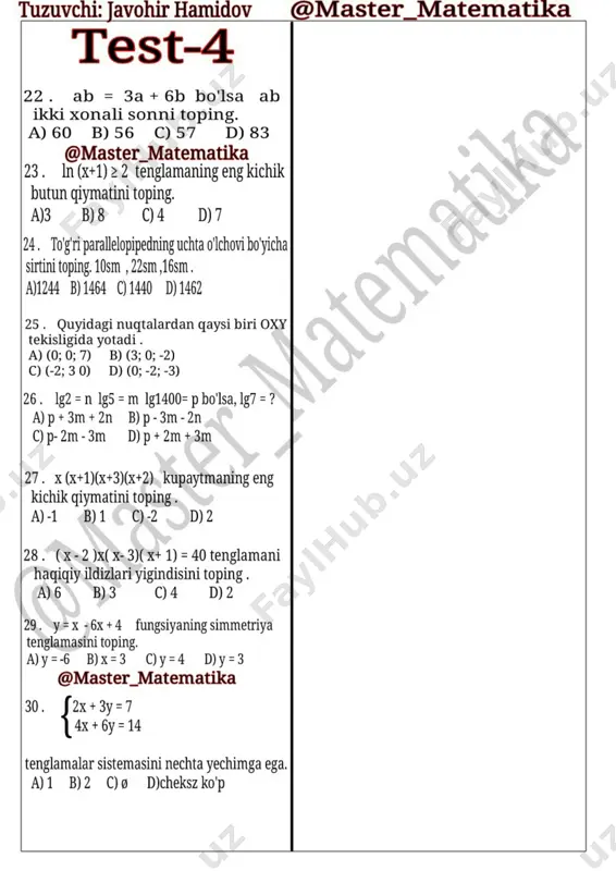 matematikadan test.@master_matematika - Page 2