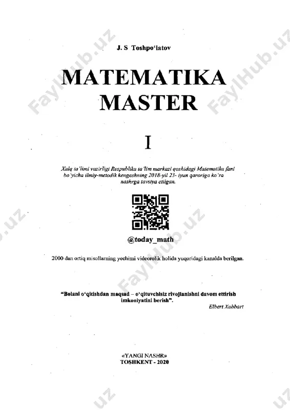 matematika master. j.s.toshpoʻlatov. toshkent-2020 - Page 2