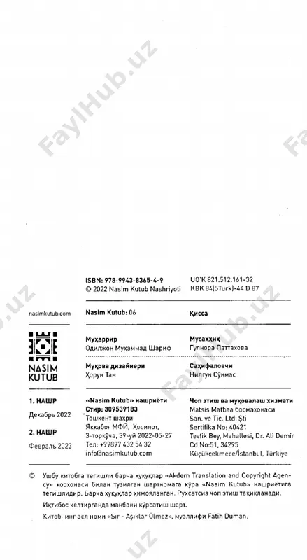 dek uyalmasdan, tortinmasdan, bekitmasdan va bekinmasdan to'kib-sochishdir. nimalar uchun shukr qilishingizni bilmayman, o'qiguvchim, lekin men borligingiz uchun shukronalar aytaman. «dard degani buncha ko'p bo'lmasa!» deyman ba'zida. dard shunchalar ko'p ekanki ichimda, xali-hanuz so'zlarning adog'i yo'q. sizga yozmoqchi bo'lganlarim bitmadi. tugamasin deya duo qilyapman. zero, yozolmasam sirimdan mahrum bo'laman, gung va ko'r bo'lib qolaman. bu safar sizga boshqacha ahvolotdan so'z ochay. istanbulda yashiringan ishq tilsimlaridan biri yodimga tushdi. beshiktosh sohilida vaqt ham qarita olmagan bir makonda tuyqusdan moziy tomon etakladi xayollarim. bu 5 gal tushlarimda yahyo afandining ismini takrorladim. ko'ngilni uning tilidan so'zga o'girdim. avvallari harflar uzra ko'z yoshi to'kardim, bu gal harflarni ko'zlarga jo qildim. sizga bir sirni aytmoq uchuy tunlarni kunduzga uladim va moziyga qarab uchdi tushlarim. ko'hna zamonga borib qoldim va yahyo afandi xonakohiga sirli eshikdan kadam tashladim... ♦ o'limdan qo'rqasizmi, o'qiguvchim? o'lib qolish sizni dahshatga soladimi? men qo'rqaman va hamma ham qo'rqadi deb o'ylayman. balki adashayotgandirman. zero, …
