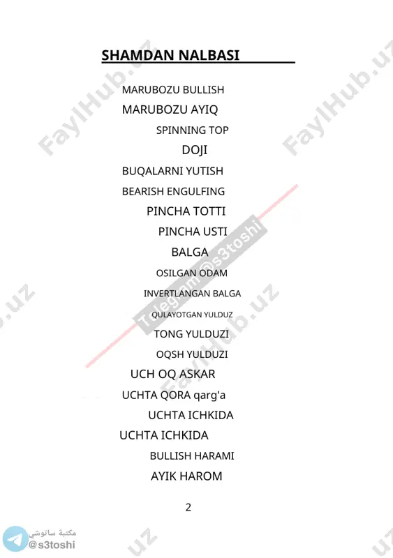on shakllanishi hisoblanadi 20 bullish harami ko'tarilgan harami - bu aniqlash uchun ishlatiladigan shamchiroq diagrammasi ko'rsatkichi ayiq tendentsiyasidagi o'zgarishlar. odatda kichik bilan ko'rsatiladi narxning oshishi (oq sham bilan ko'rsatilgan), bu qimmatli qog'ozlar narxining pasayishiga olib kelishi mumkin 21 ayiq harami bearish harami a dagi teskari o'zgarish uchun shamchiroq diagrammasi ko'rsatkichidir buqa narxi harakati. bu odatda narxning biroz pasayishi bilan ko'rsatiladi (belgilangan qora sham) bu aktsiyalarning narxining yuqoriga qarab harakatlanishi (oq shamlar bilan ifodalanadi) ichida bo'lishi mumkin. 22