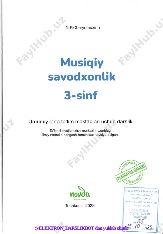 'u asboblaridan simfonik orkestrda, qaysilaridan xalq cholg'ulari orkestrida va qaysilaridan harbiy orkestrda foydalanasiz? guruhlarga bo'linib, orkestr turlari haqida ma’lumot bering: 1-guruh - simfonik orkestr, 2-guruh - xalq cholg'ulari orkestri, 3-guruh - harbiy orkestr, @elektron_darslikbot dan yuklab olindi. dum rish7« maktabgai * t a ' sh gzoch.-v ' i 33-umu -w»v’ d i t a • i '-‘di gu > g' -•+ - »• ya giakt.* li» m * i s 1x io j i ☆ @elektron_darslikbot dan yuklab olindi. 7-8-darslar dunyo xalqlarini musiqiy cholg‘ulari dunyodagi har bir xalqning o'ziga xos milliy cholg'ulari bor. masalan, gusli - rus xalq torli cholg'usi, puflab chalinadigan volinka - shotlandiya xalq cholg'usi, banjo - aqsh xalq cholg‘usi, kastanyetalar esa ispaniya xalq cholg'usi. qaysi o'zbek xalq cholg‘ularini bilasiz? s volinka kastanyetalar @elektron_darslikbot dan yuklab olindi. dutor dutor - ikki torli chertma musiqa asbobi. 0 ‘zbek, tojik, uyg'ur, turkman, qoraqalpoq xalqlari orasida keng tarqalgan. 0 ‘zbek dutori …
